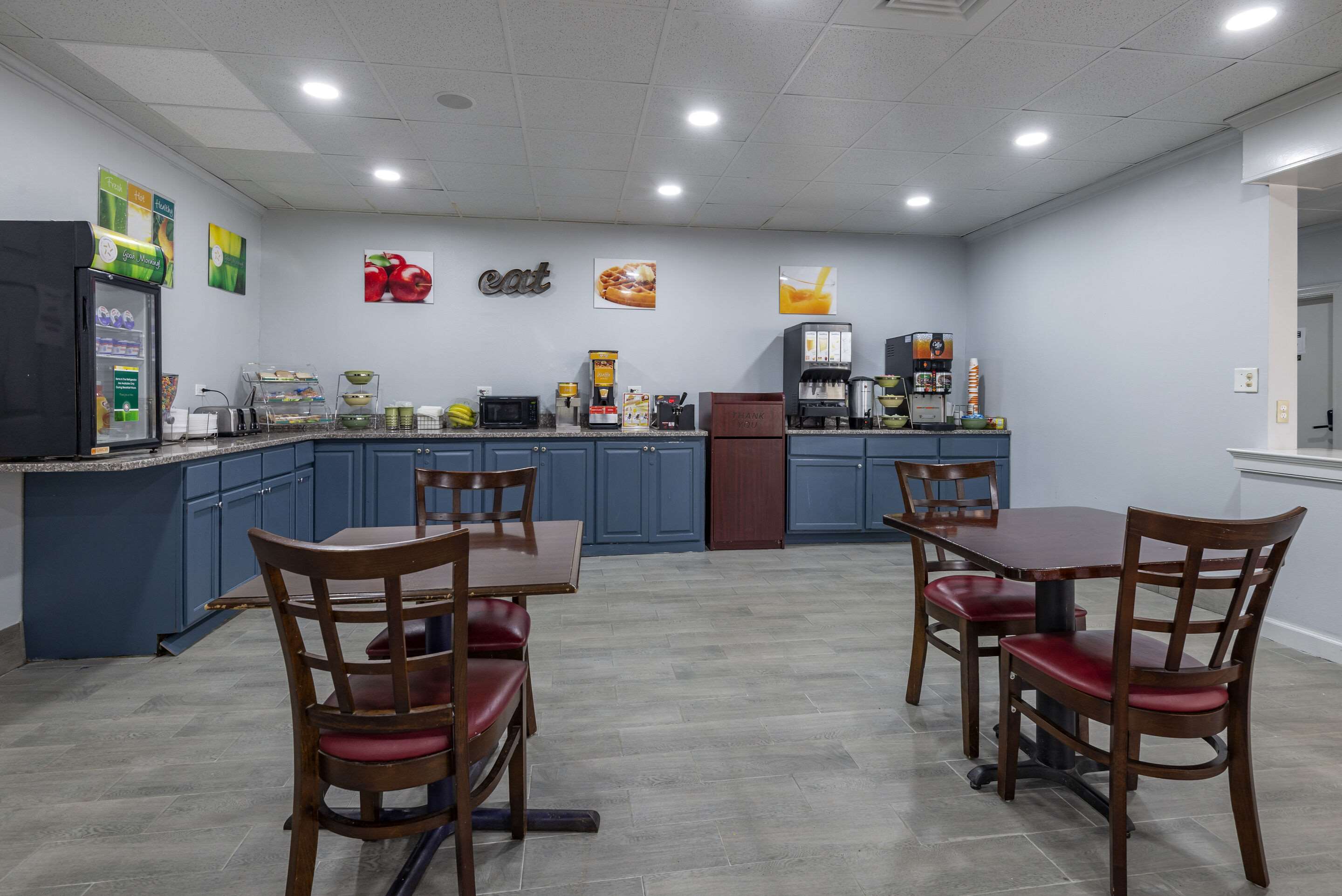 Enjoy breakfast in this seating area