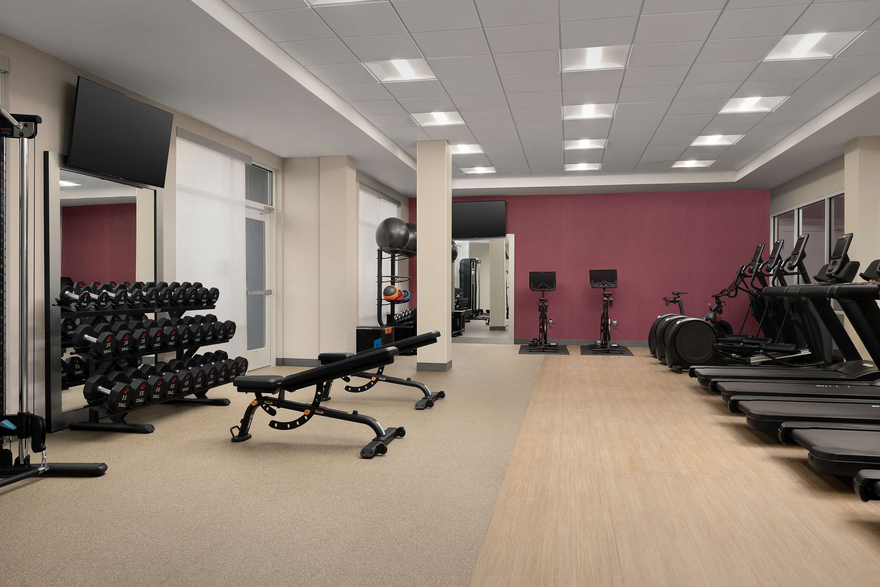 Health club fitness center gym | Hampton Inn & Suites Durham University Medical Center
