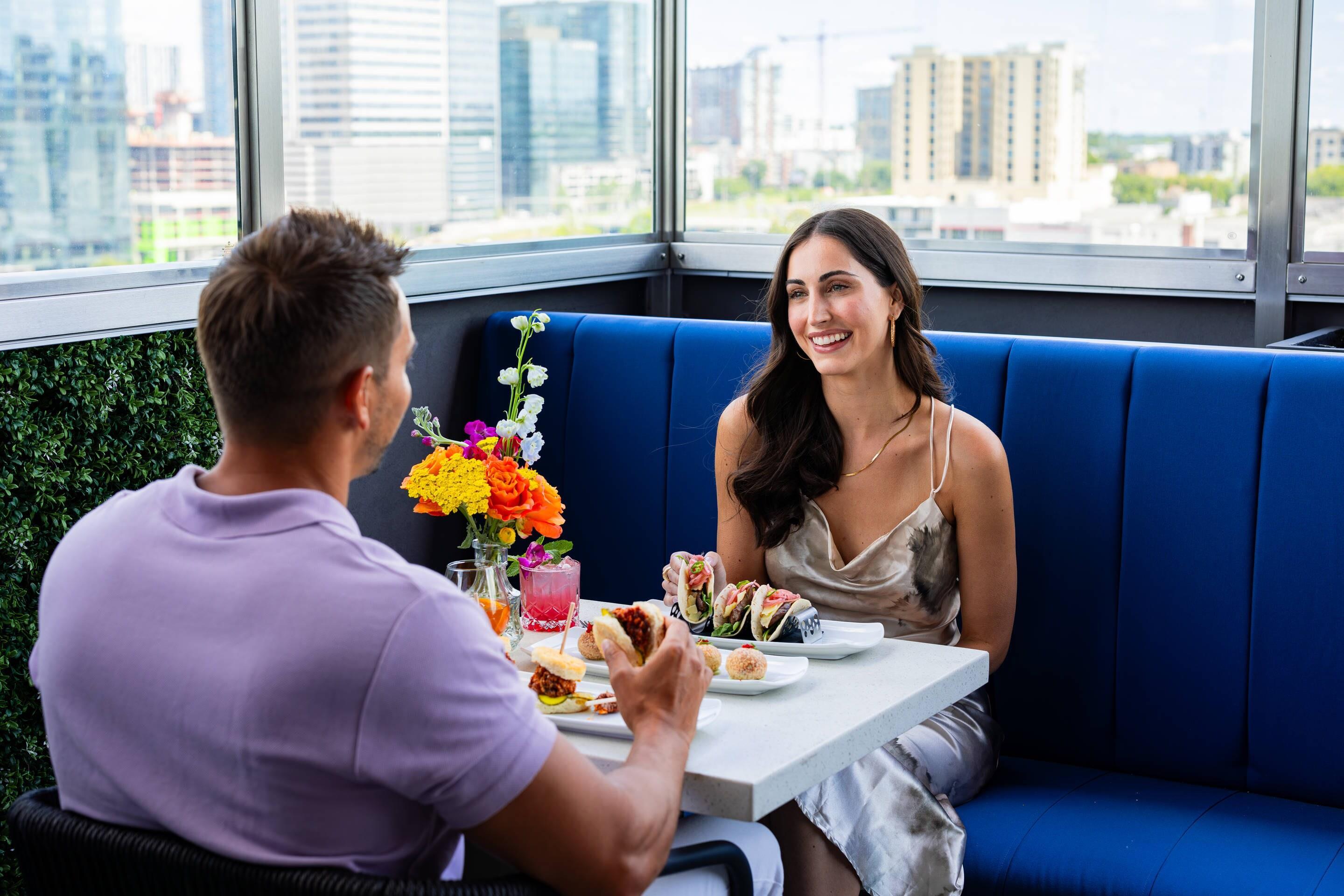 Enjoy the on-site restaurant, rooftop lounge and bar