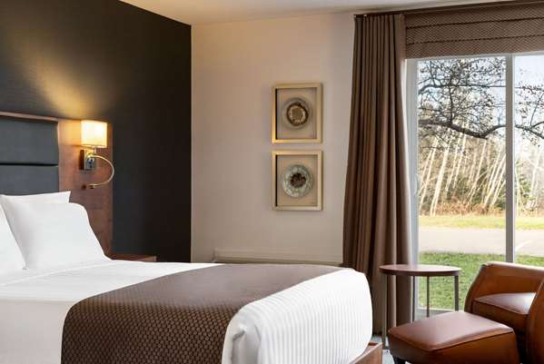 1 Queen Bed, Ground Floor, Mobility/Hearing Access Room, Roll-In Shower, NSMK