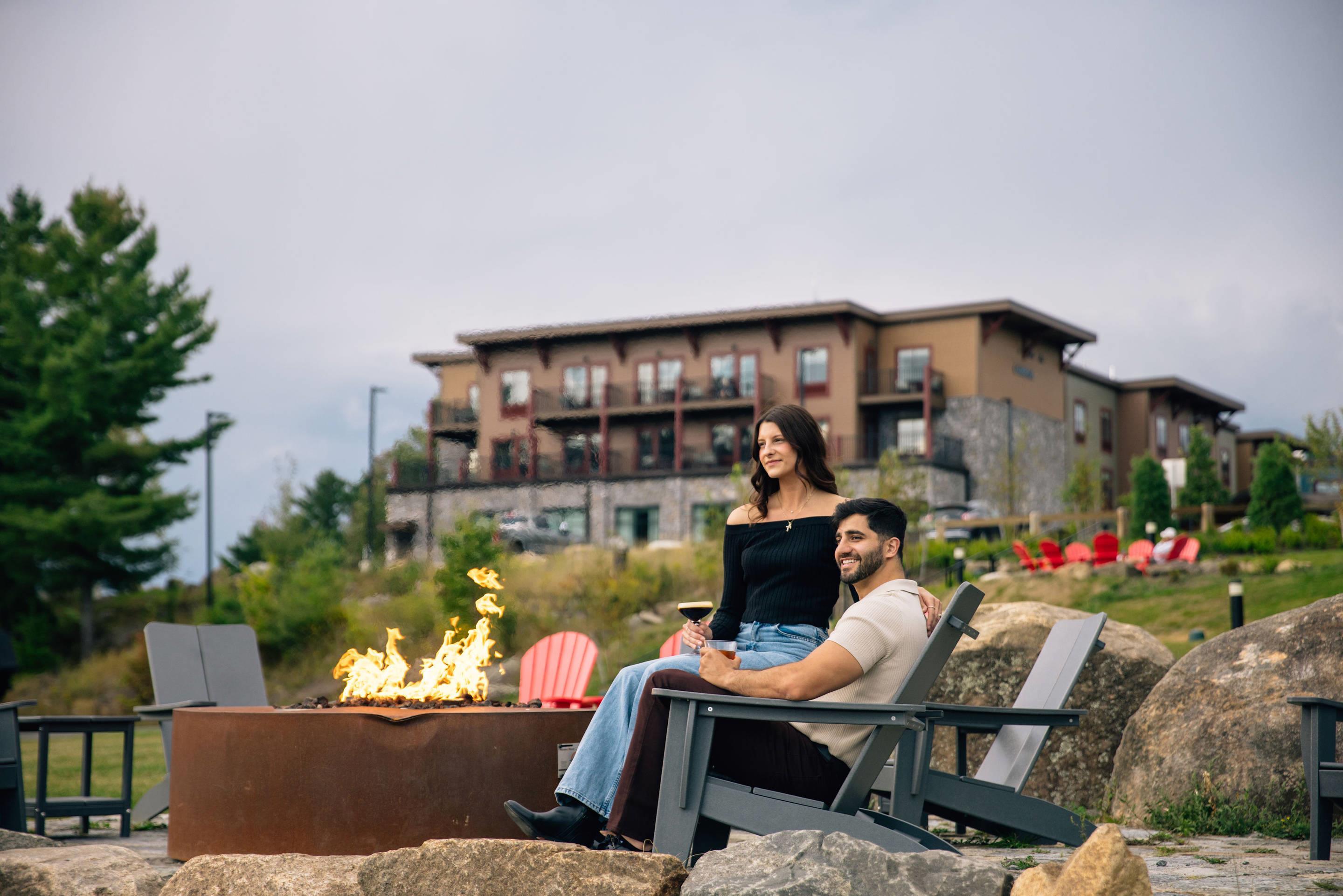 Relax by the hotel firepit | Cambria Hotel Lake Placid - Lakeside Resort