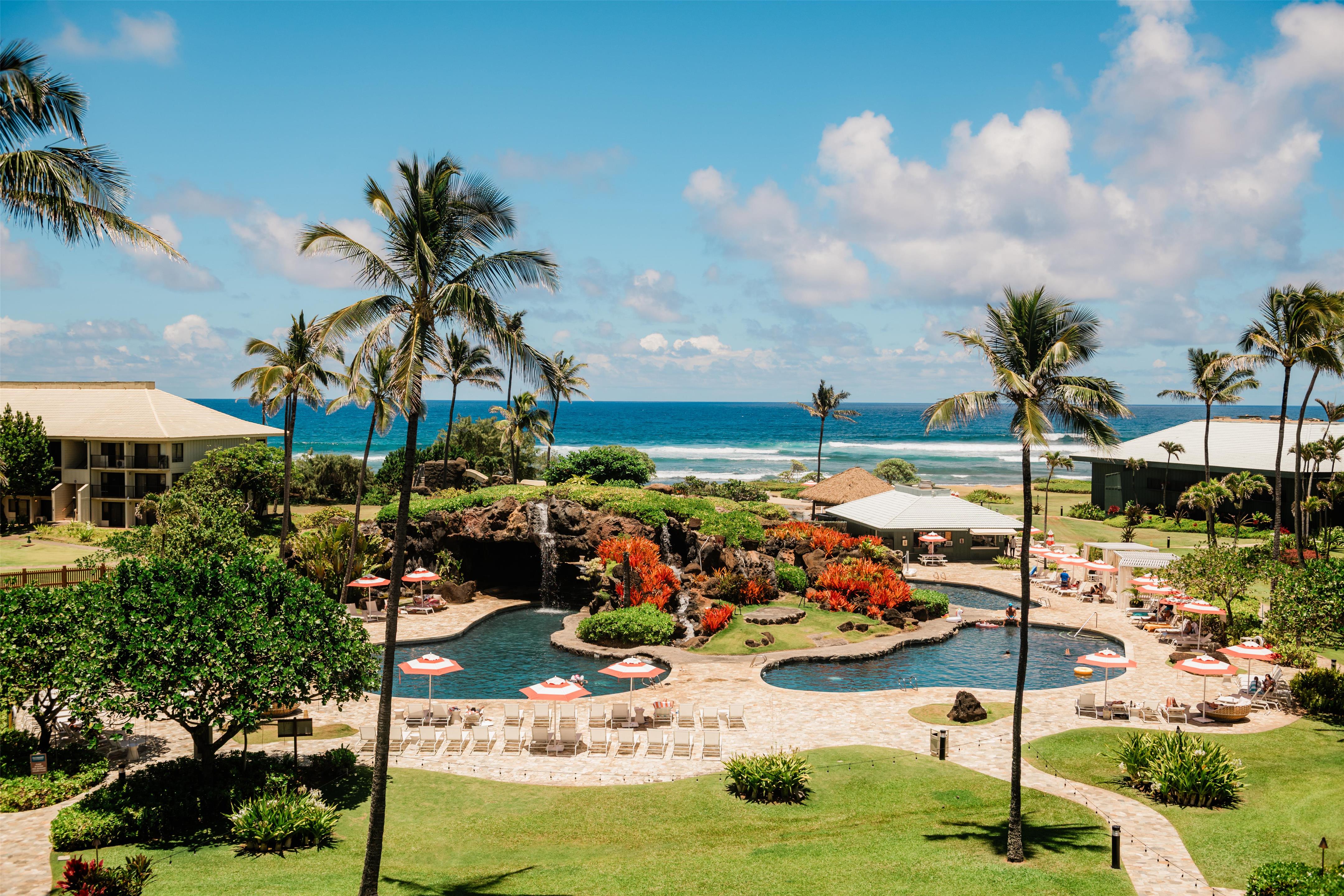 Aerial Pool View | OUTRIGGER Kauaʻi Beach Resort & Spa