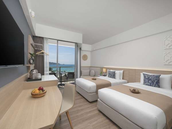 DELUXE ROOM, 2 single beds, Balcony, Sea view
