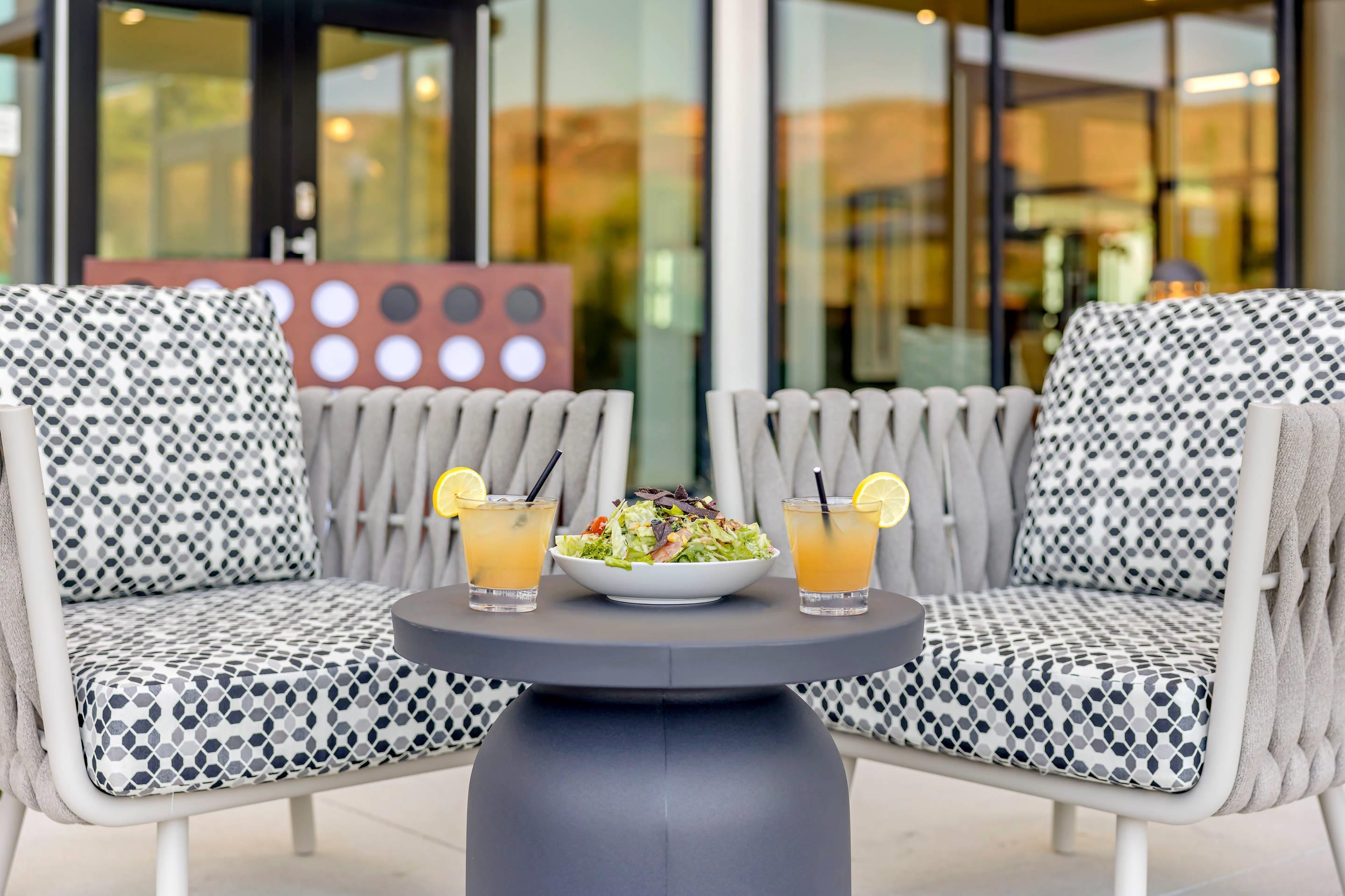 Enjoy dining in our outdoor courtyard | Cambria Hotel Burbank Airport