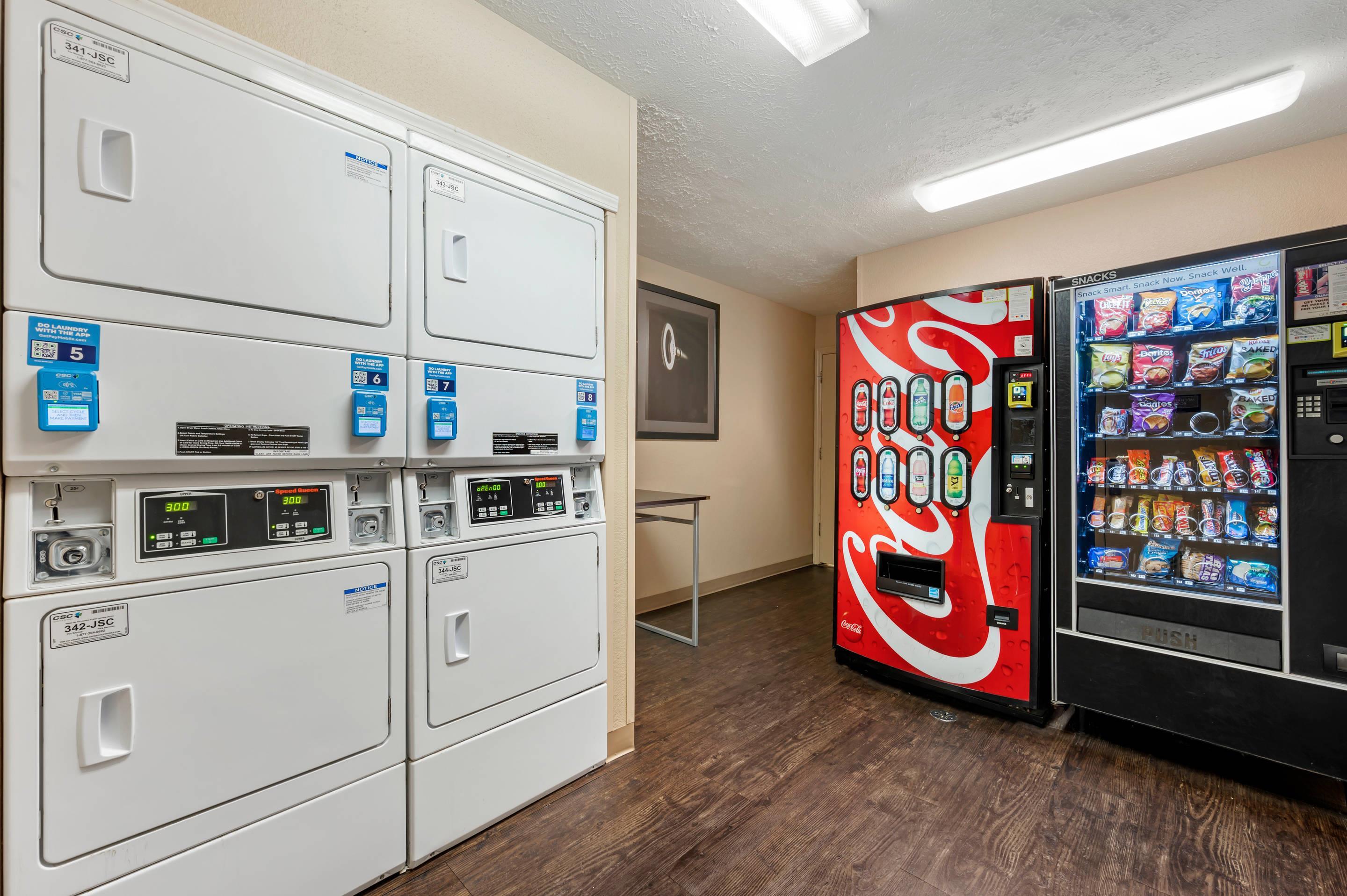 Guest laundry facilities and hotel vending area | Suburban Studios Louisville East