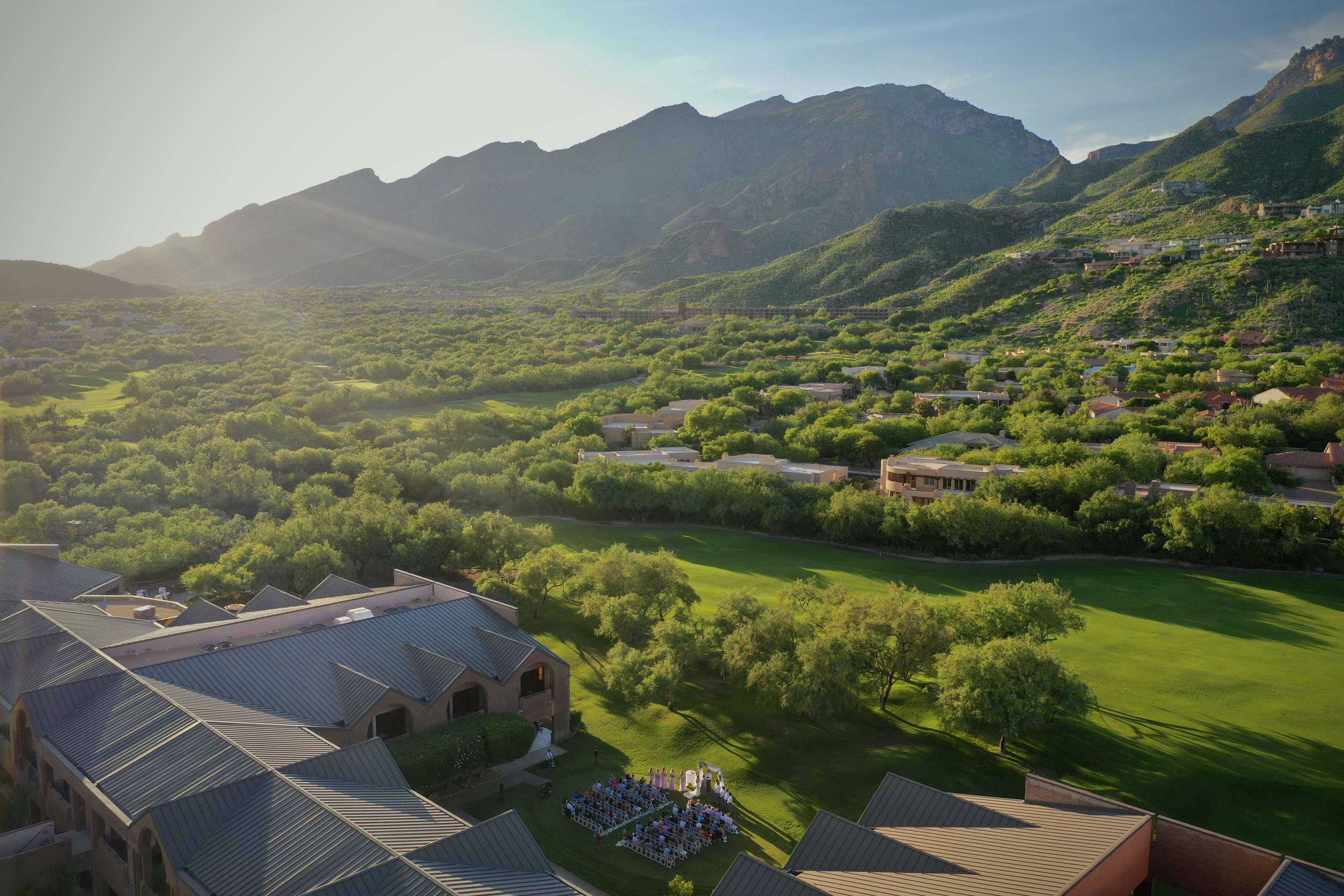 AerialofClub Sunset | The Lodge at Ventana Canyon