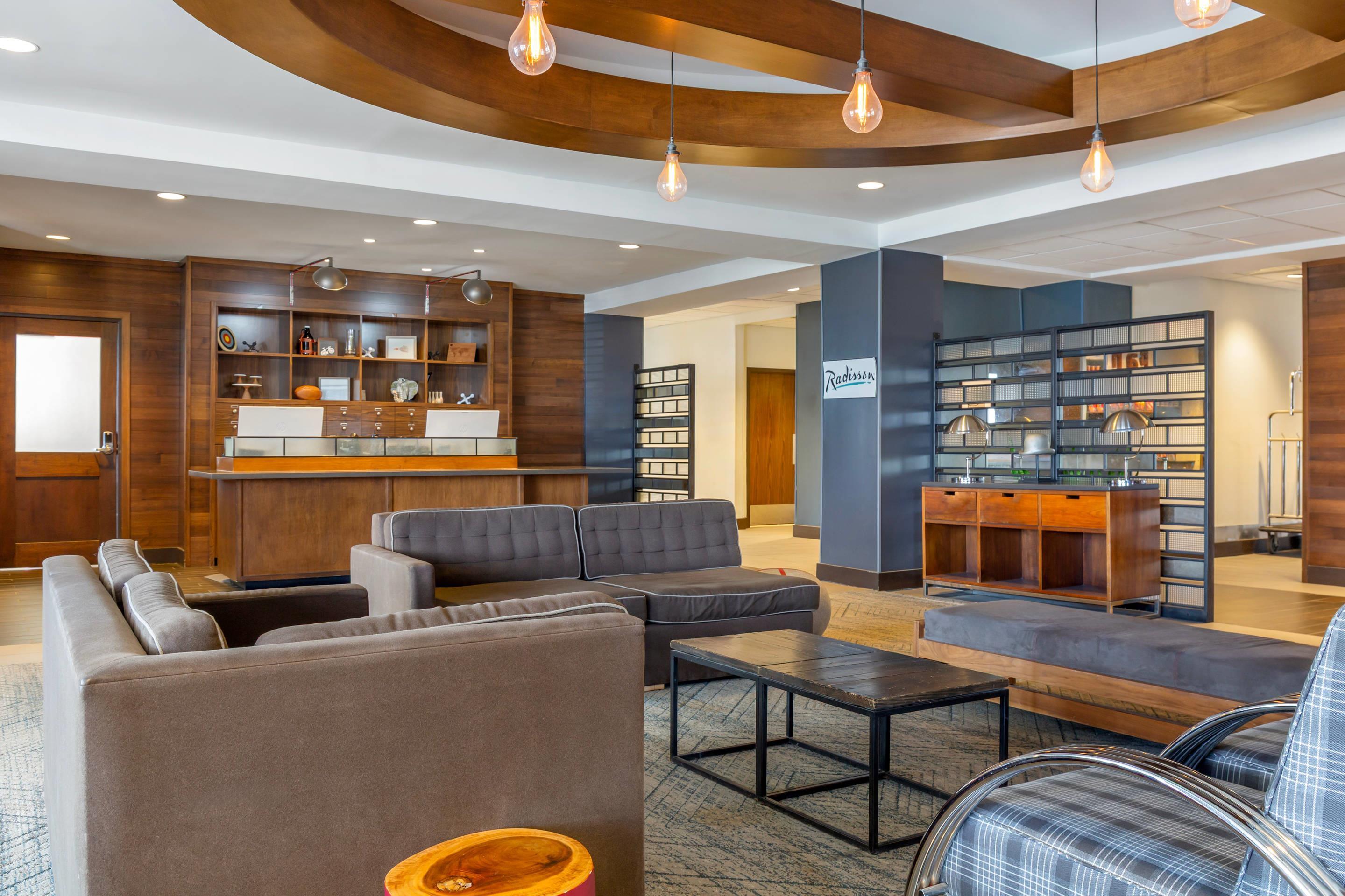 Spacious lobby with sitting area
