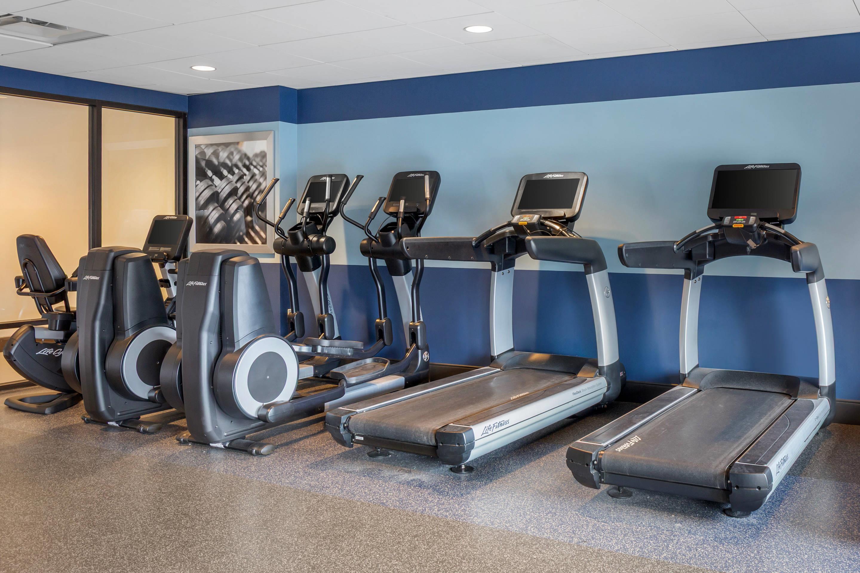 Exercise room with cardio equipment