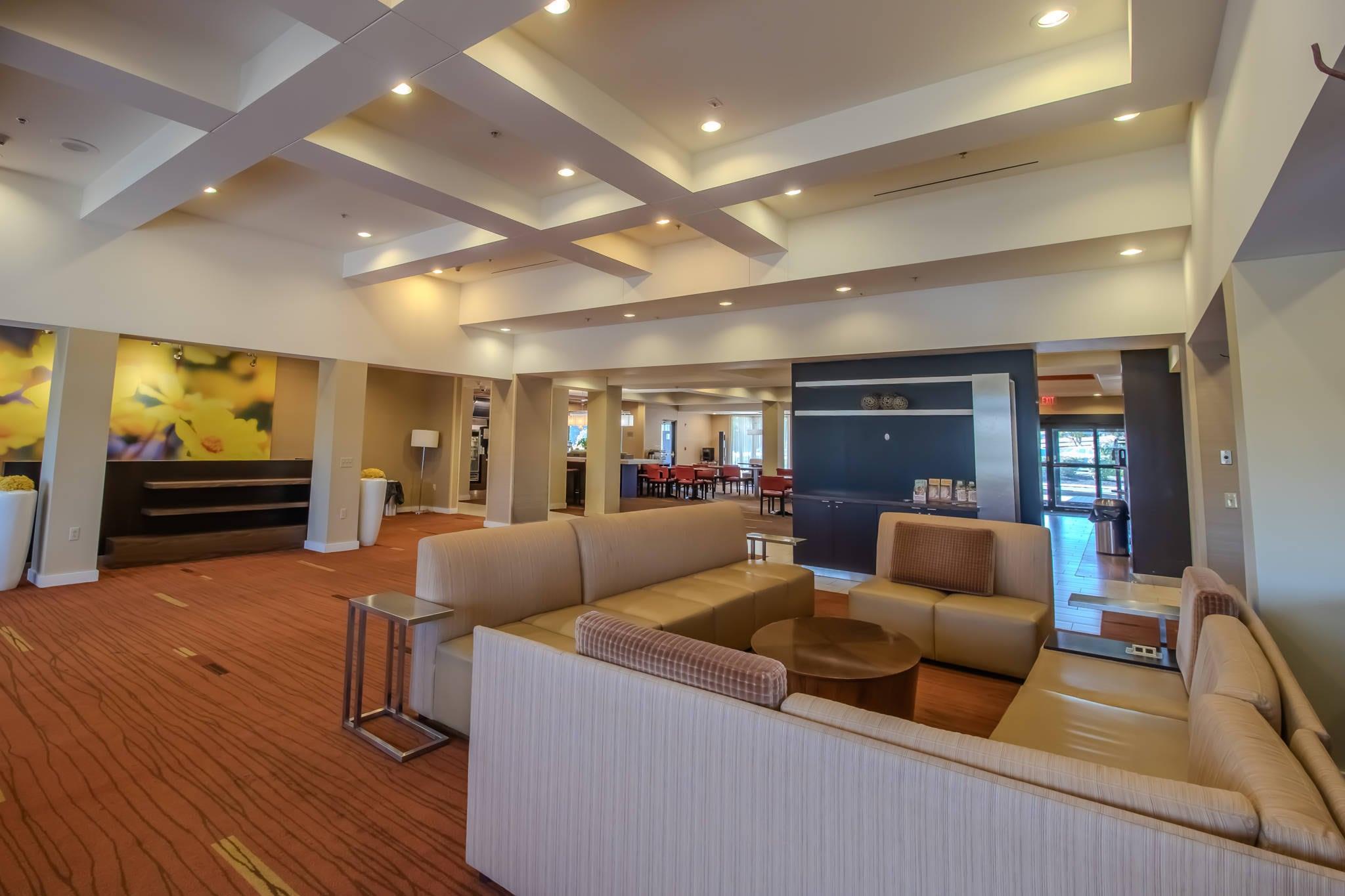 Spacious lobby with sitting area
