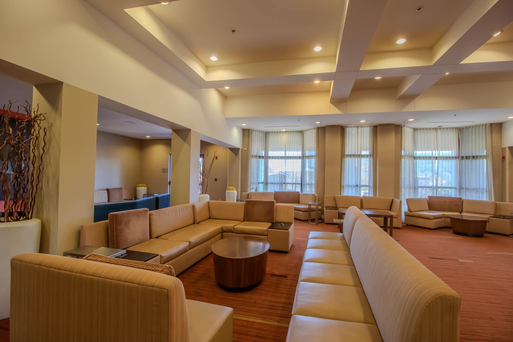 Spacious lobby with sitting area