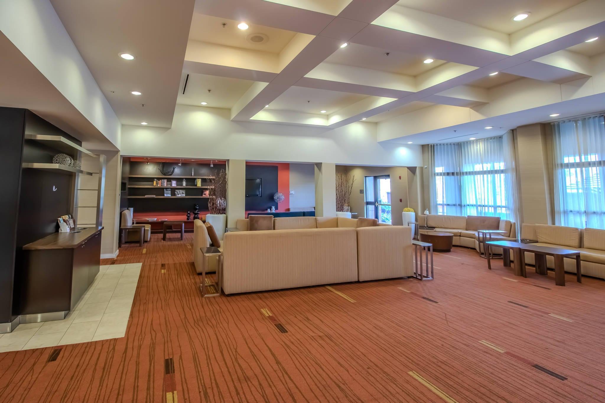 Spacious lobby with sitting area