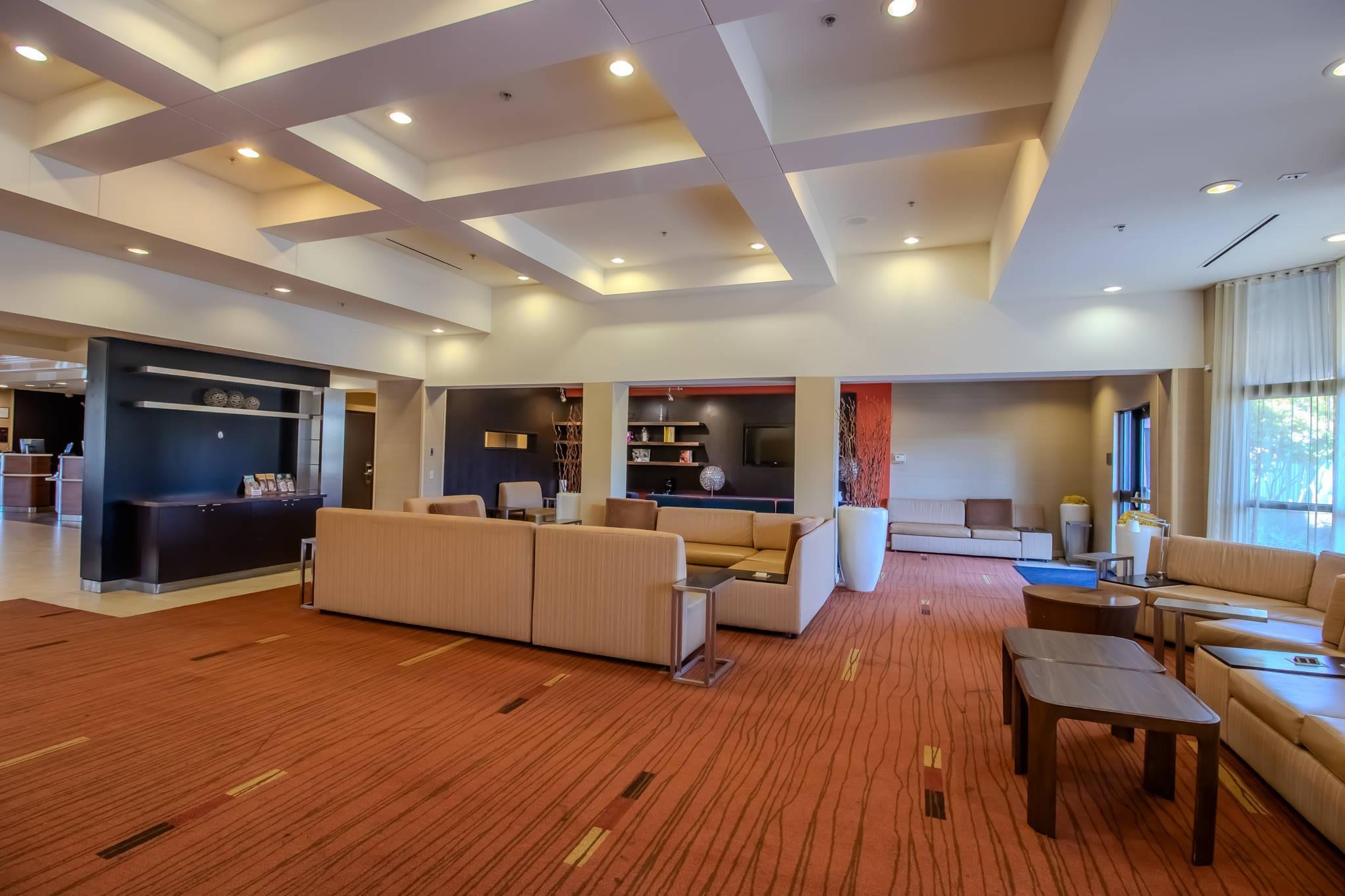 Spacious lobby with sitting area