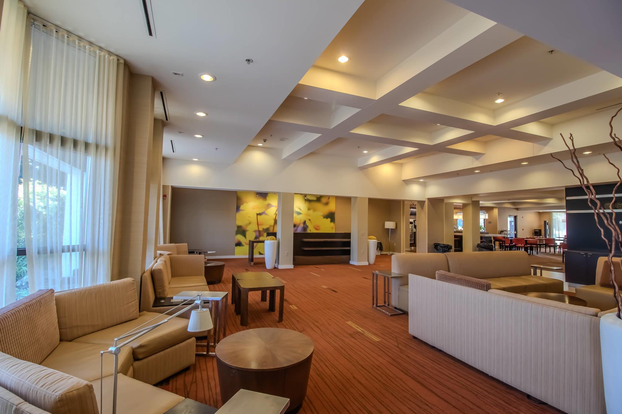 Spacious lobby with sitting area