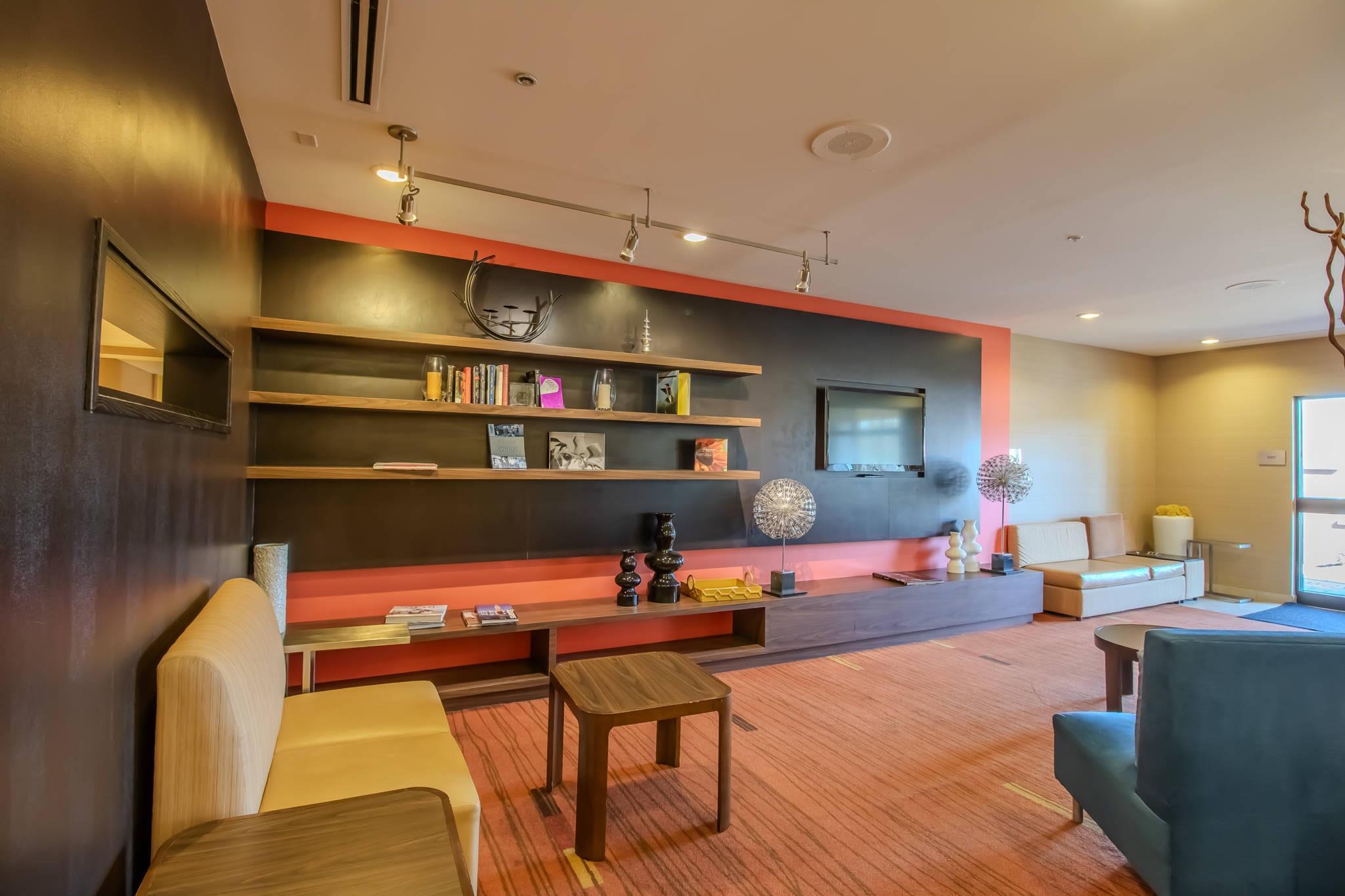 Spacious lobby with sitting area