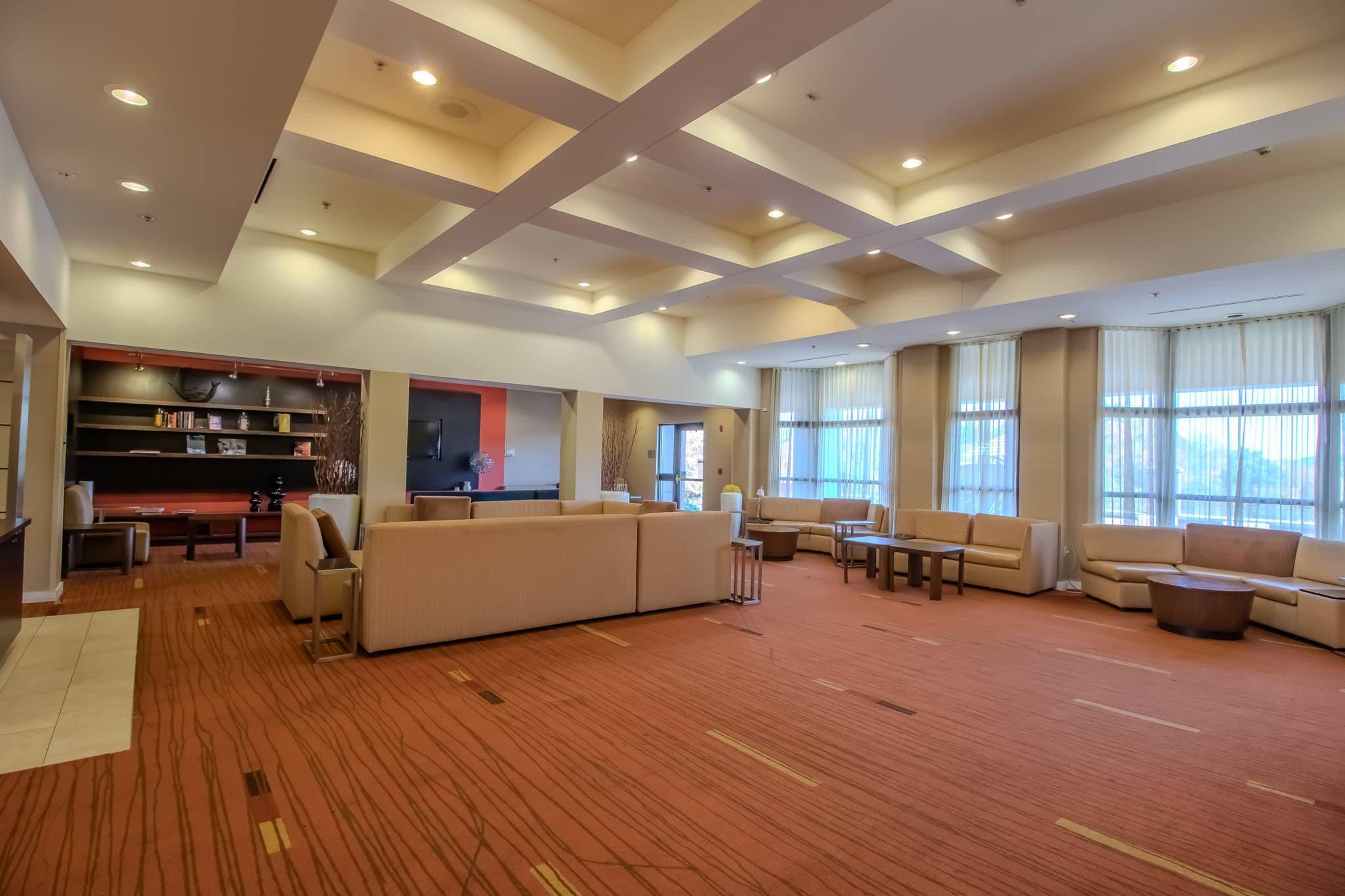 Spacious lobby with sitting area