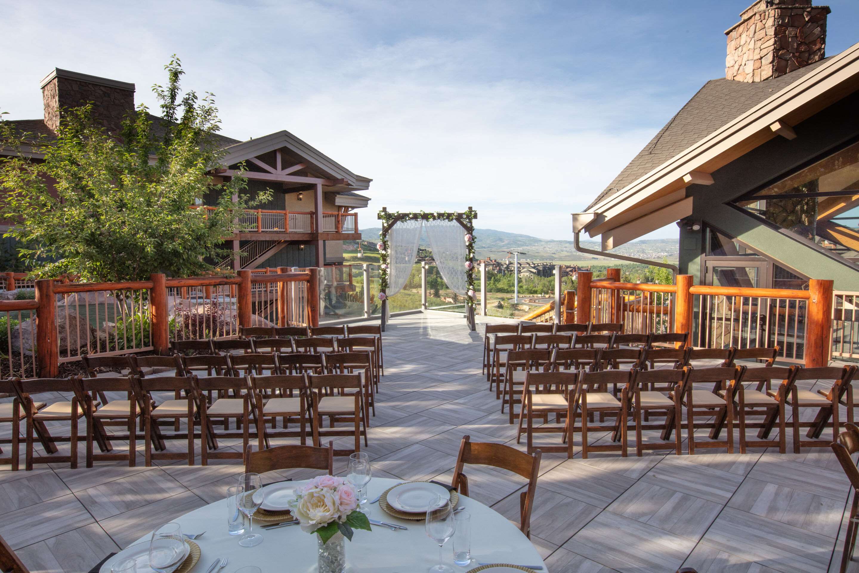 Ceremony Deck with Wedding Decor | Westgate Park City Resort & Spa