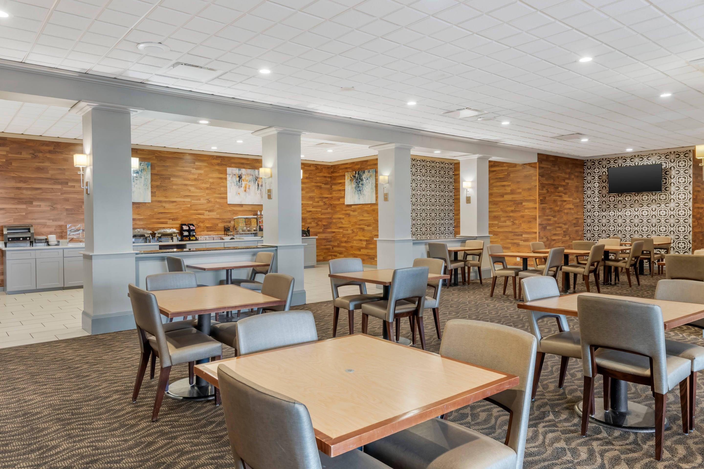 Enjoy breakfast in this seating area