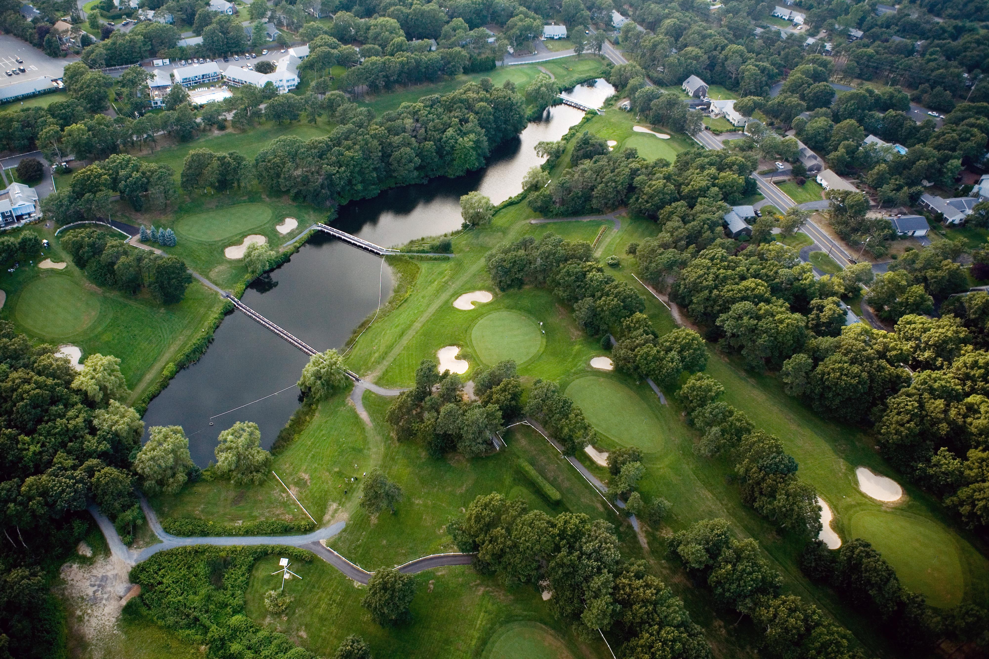 Aerial of property and golf course | Blue Rock Resort