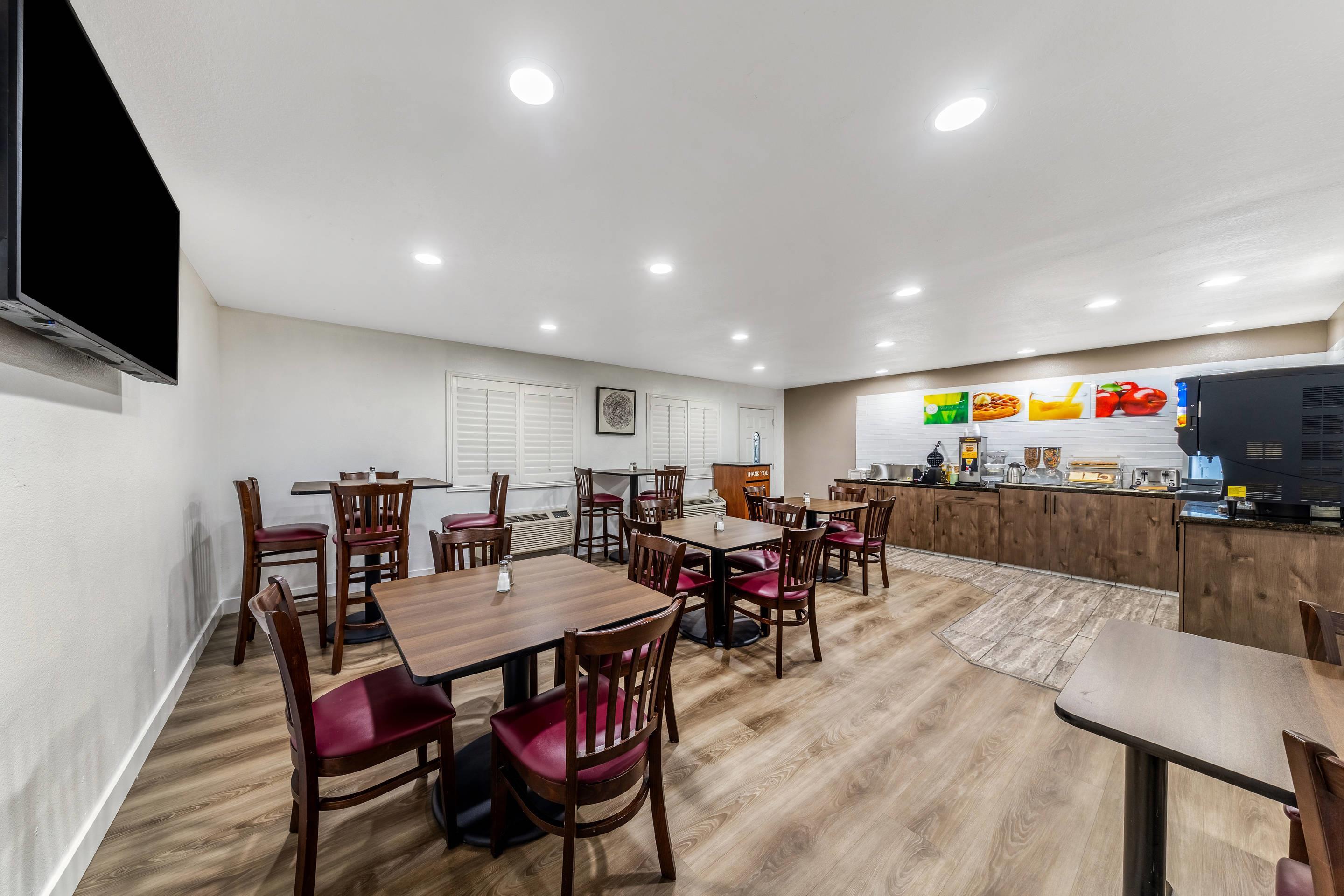 Enjoy breakfast in this seating area