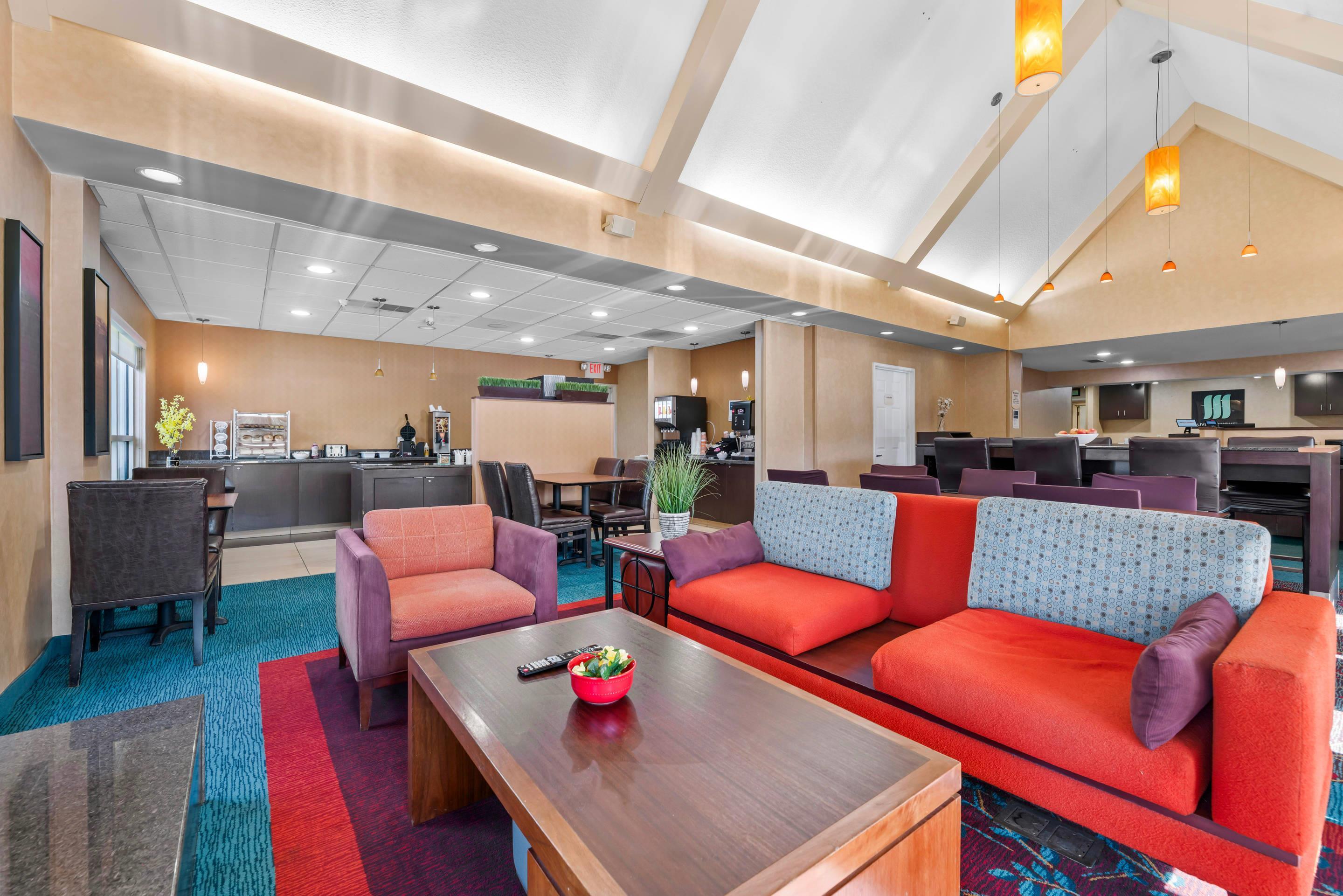 Enjoy breakfast in this seating area