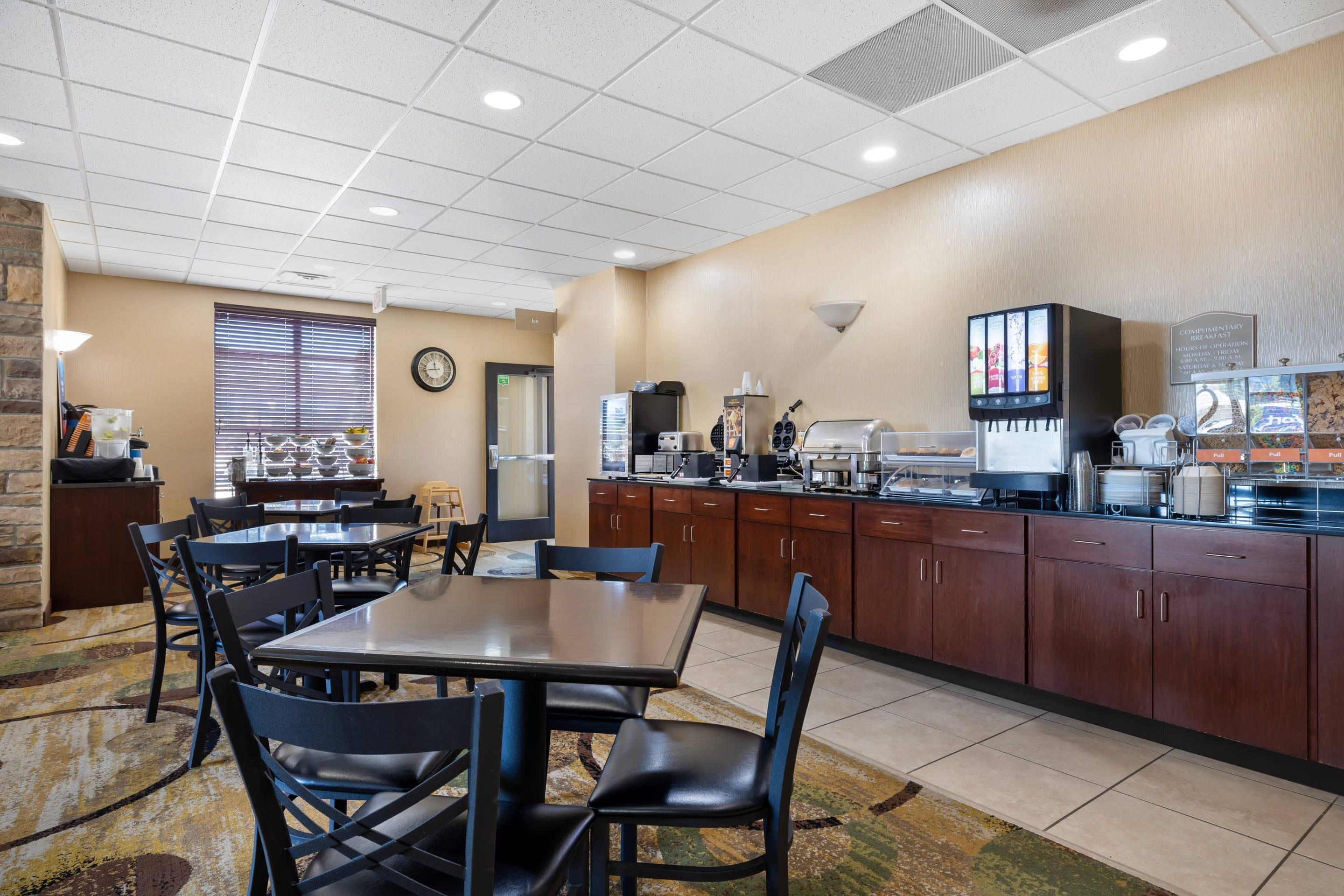 Enjoy breakfast in this seating area