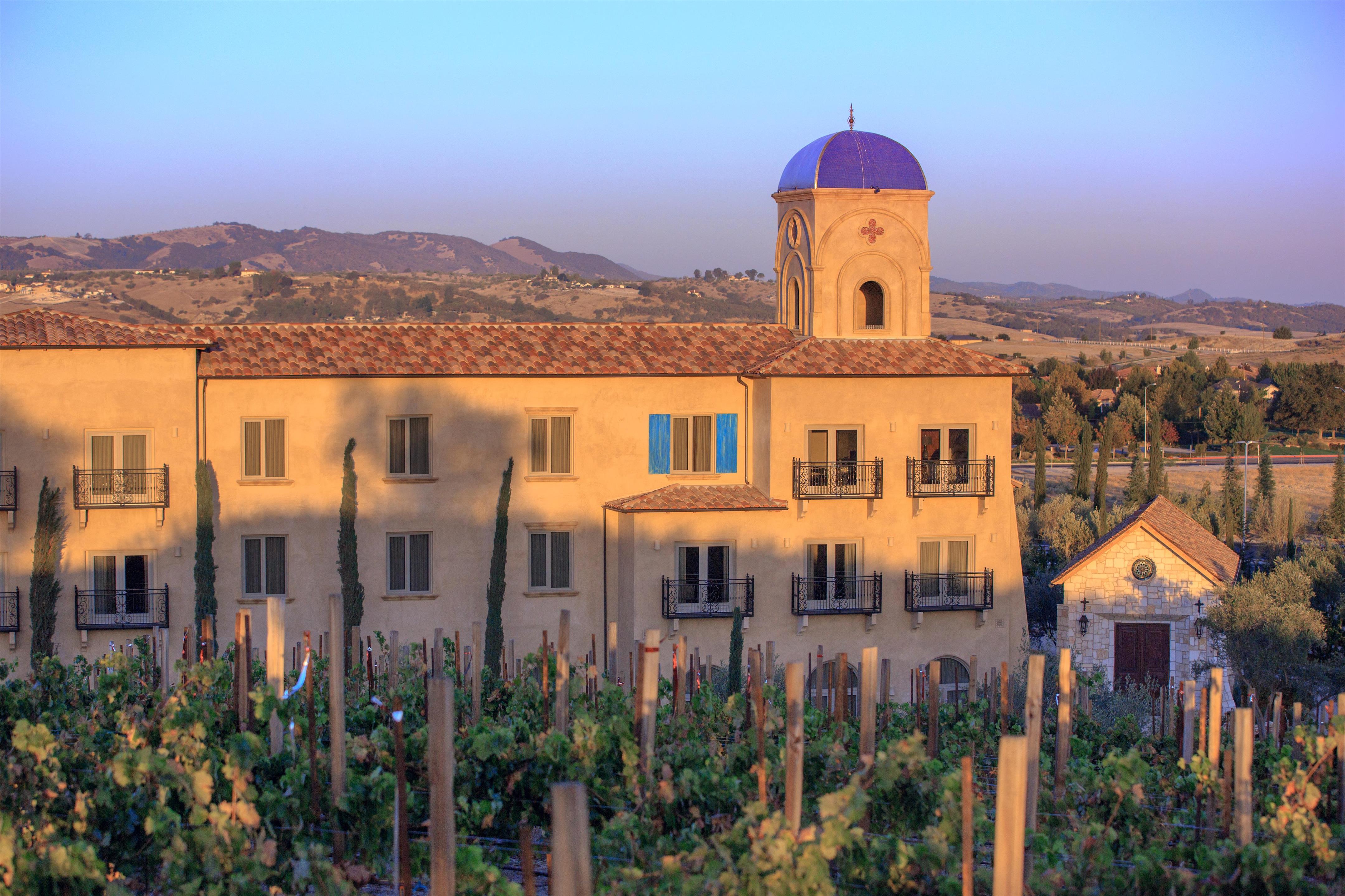 Exterior at Sunset | Allegretto Vineyard Resort Paso Robles