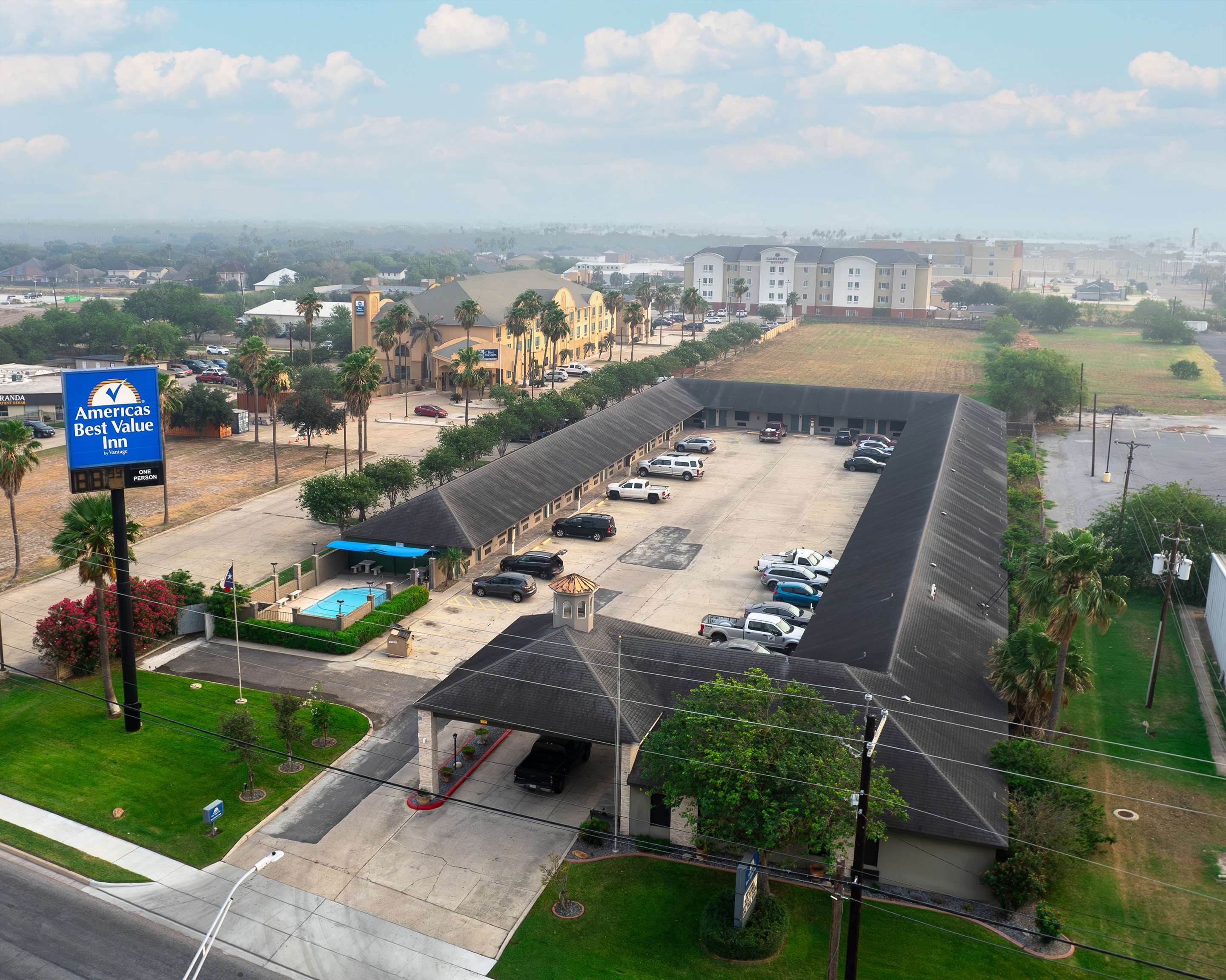 ABVI Harlingen TX Exterior Aerial | Americas Best Value Inn Harlingen