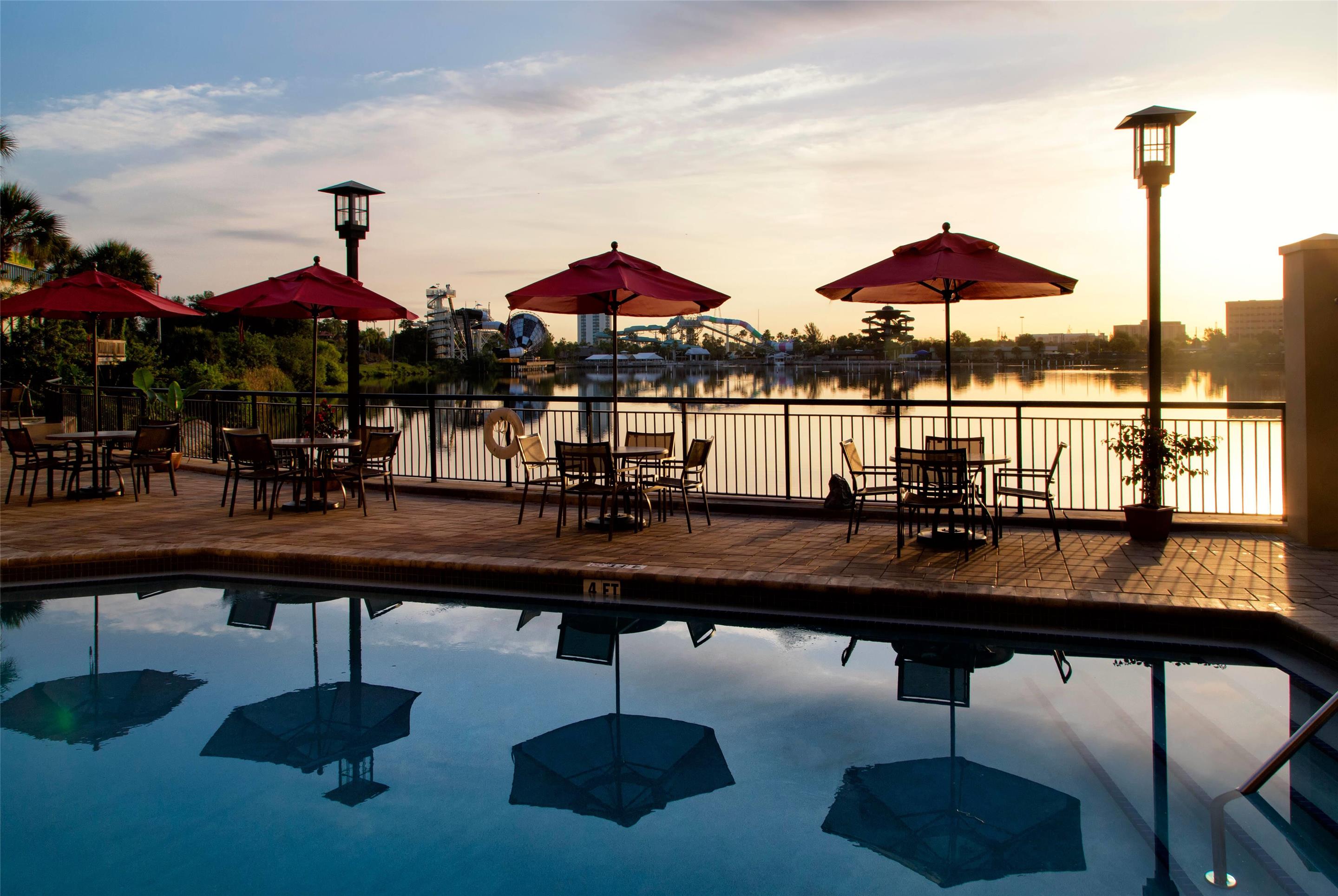 Lakeside Ground Floor Main Pool | Ramada Plaza Resort & Suites by Wyndham Orlando Intl Drive