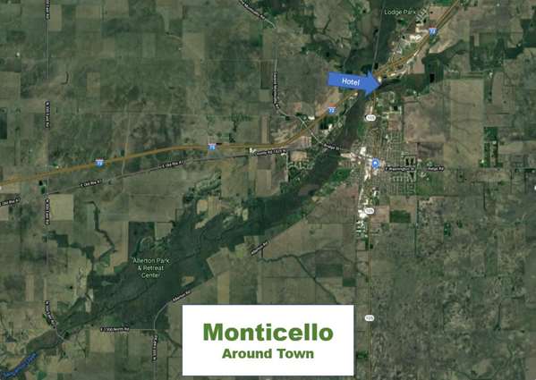 Map - Best Western Monticello Gateway Inn - I-72, Exit 166