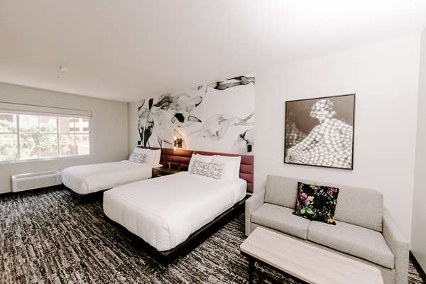 2 Queen Beds, Non-Smoking, Communication Assistance, Sofabed, Work Desk, Mini Fridge