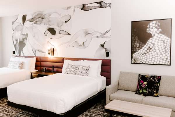 2 Queen Beds, Non-Smoking, Communication Assistance, Sofabed, Work Desk, Mini Fridge