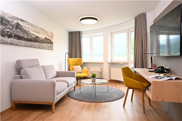 Suite-1 Double Bed, Mountain View, Separate Living Room, Balcony, Flat Screen Television, Mini Bar, Free W-Lan, Full Breakfast