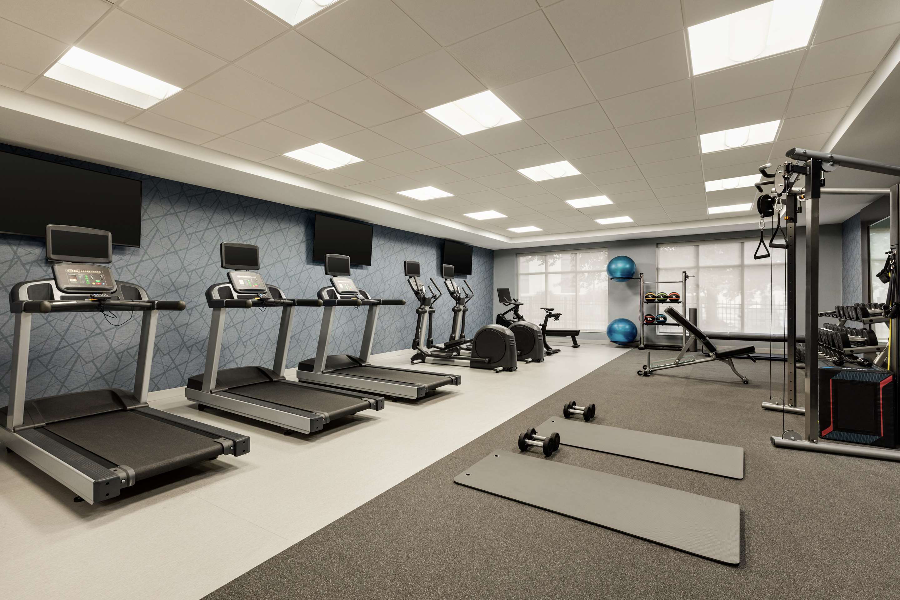 Health club fitness center gym | Homewood Suites by Hilton Charlottesville, VA