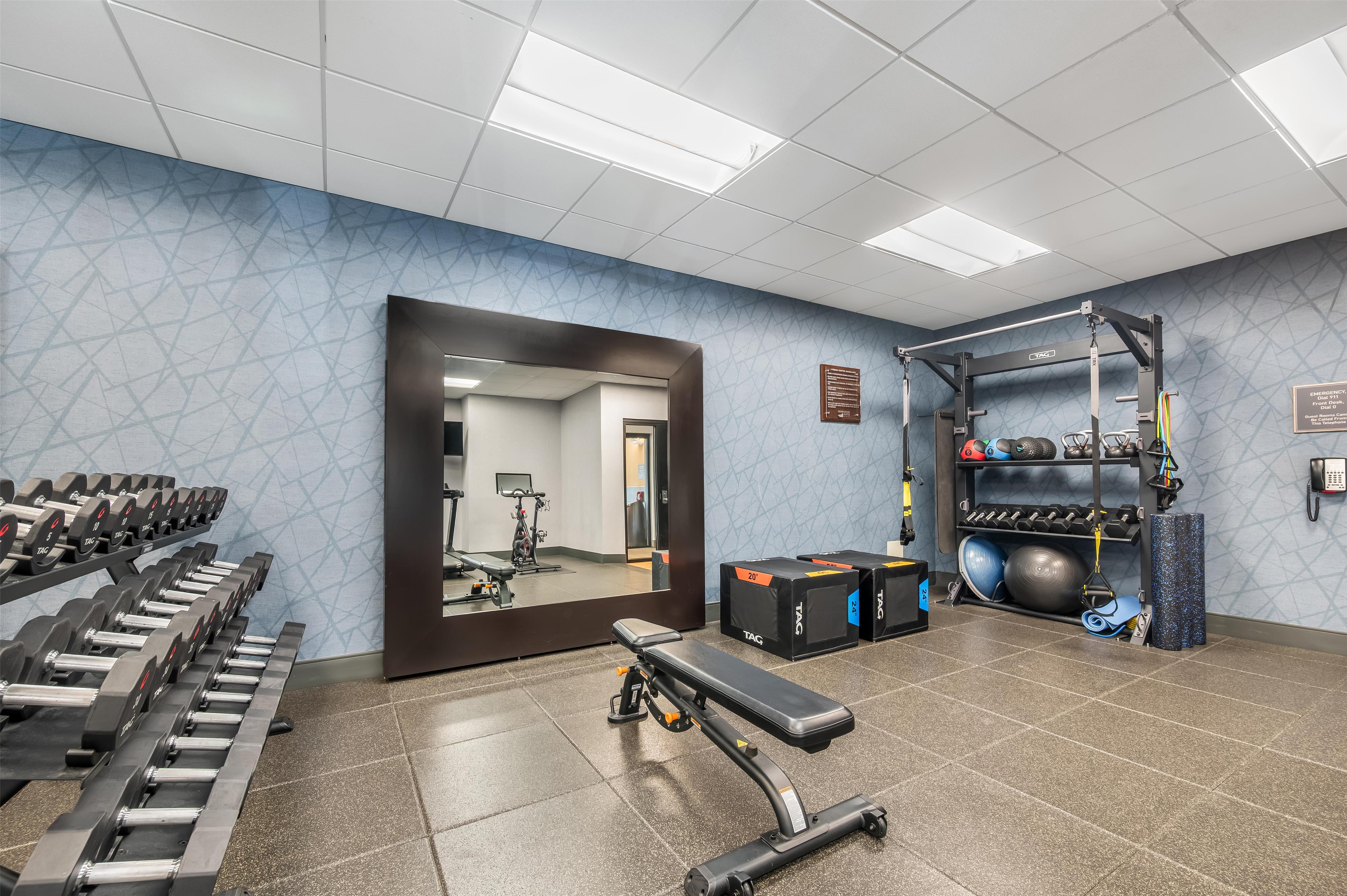 Health club fitness center gym | Homewood Suites By Hilton Cincinnati Mason
