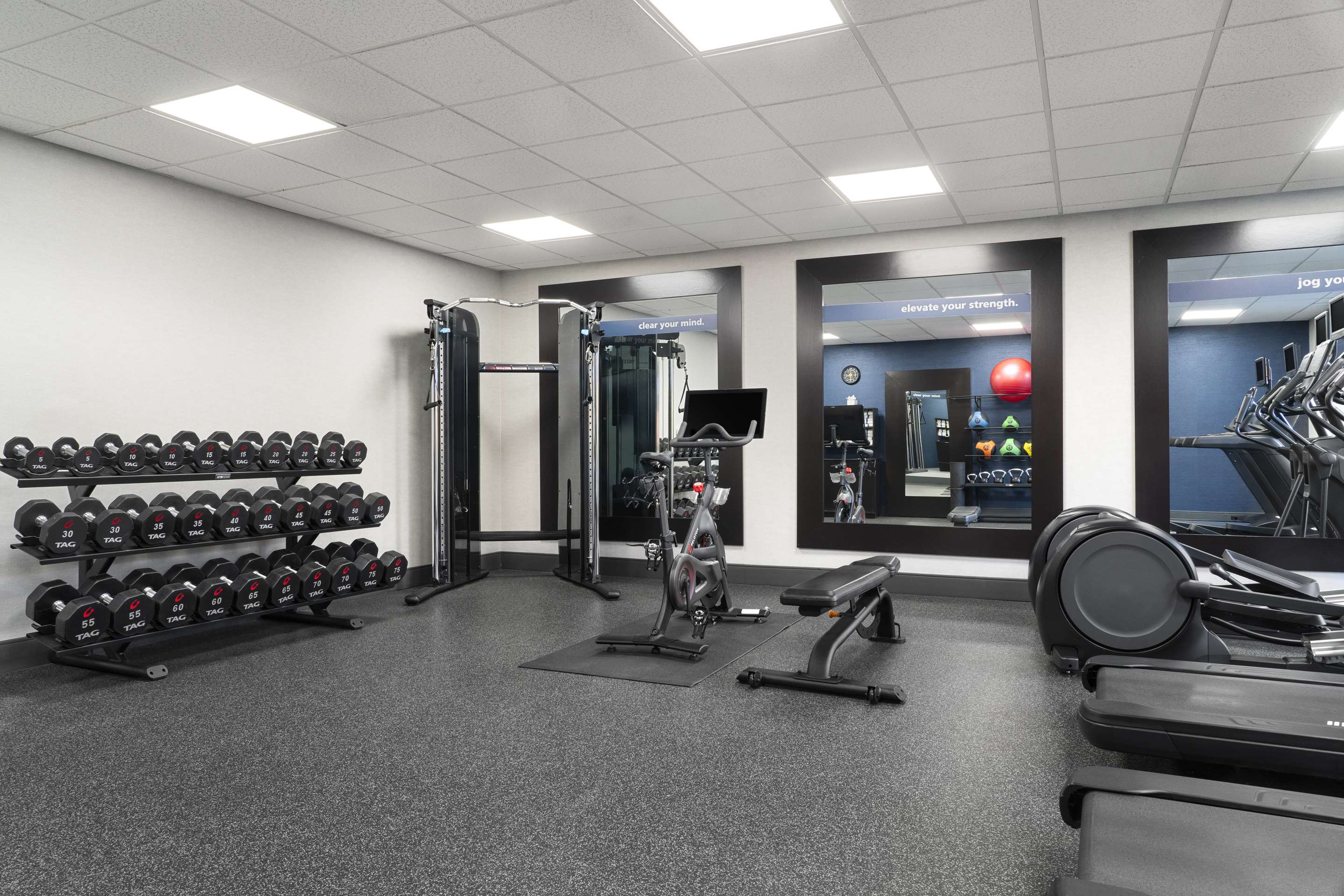Health club fitness center gym | Hampton Inn Stafford/Quantico & Conference Center