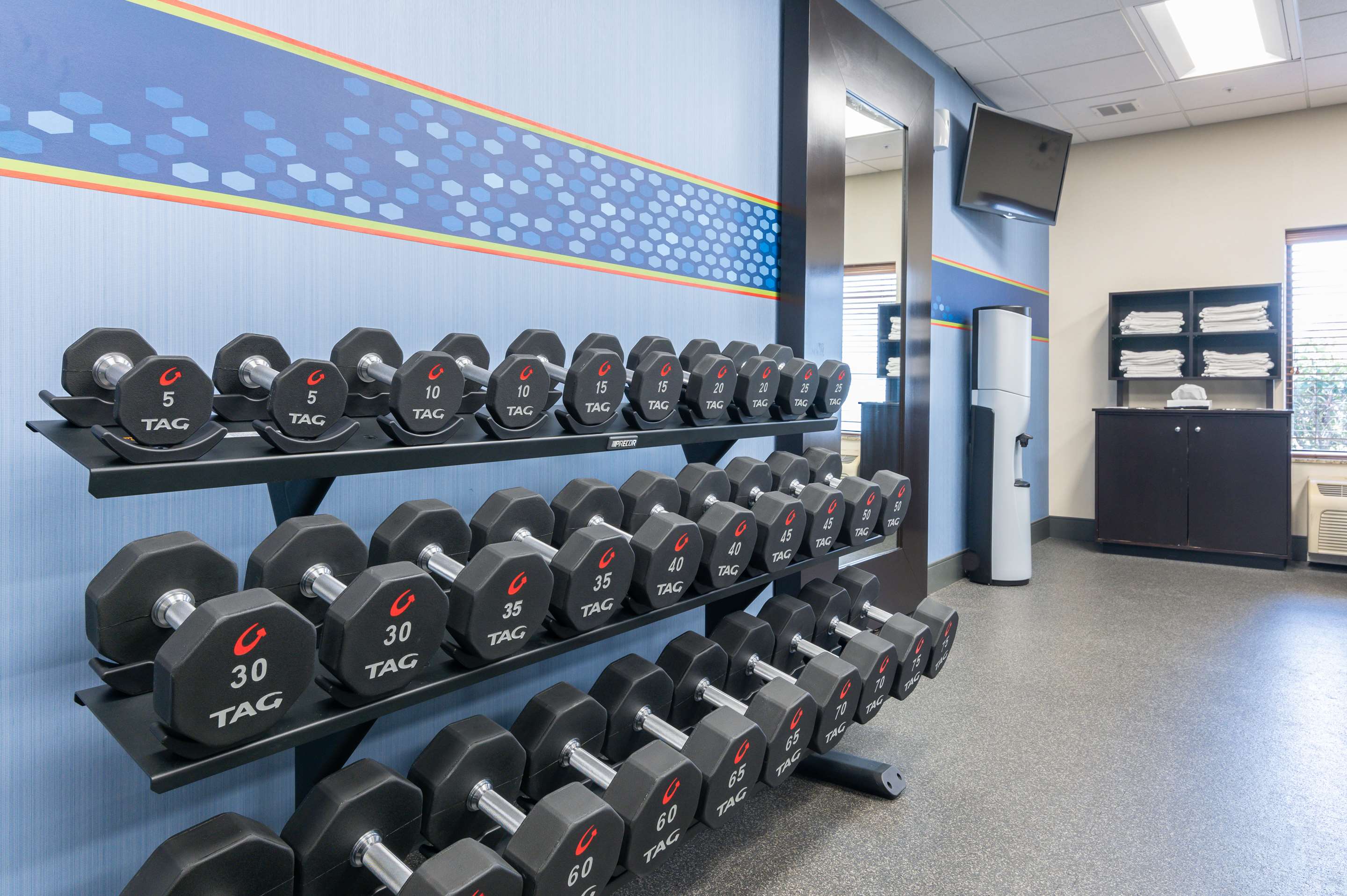 Health club fitness center gym | Hampton Inn & Suites Hartford-Manchester