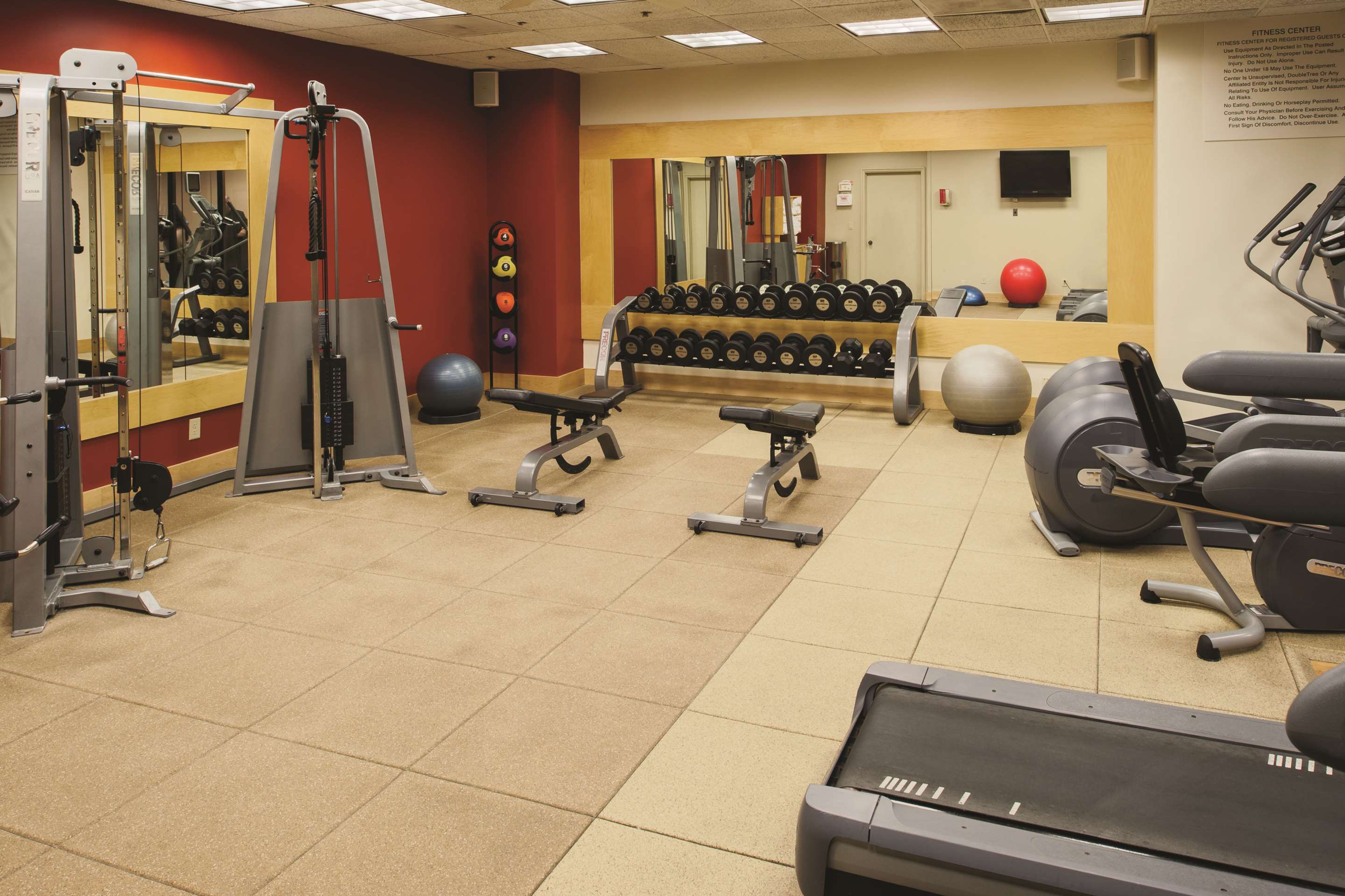 Health club fitness center gym | DoubleTree by Hilton Omaha Downtown