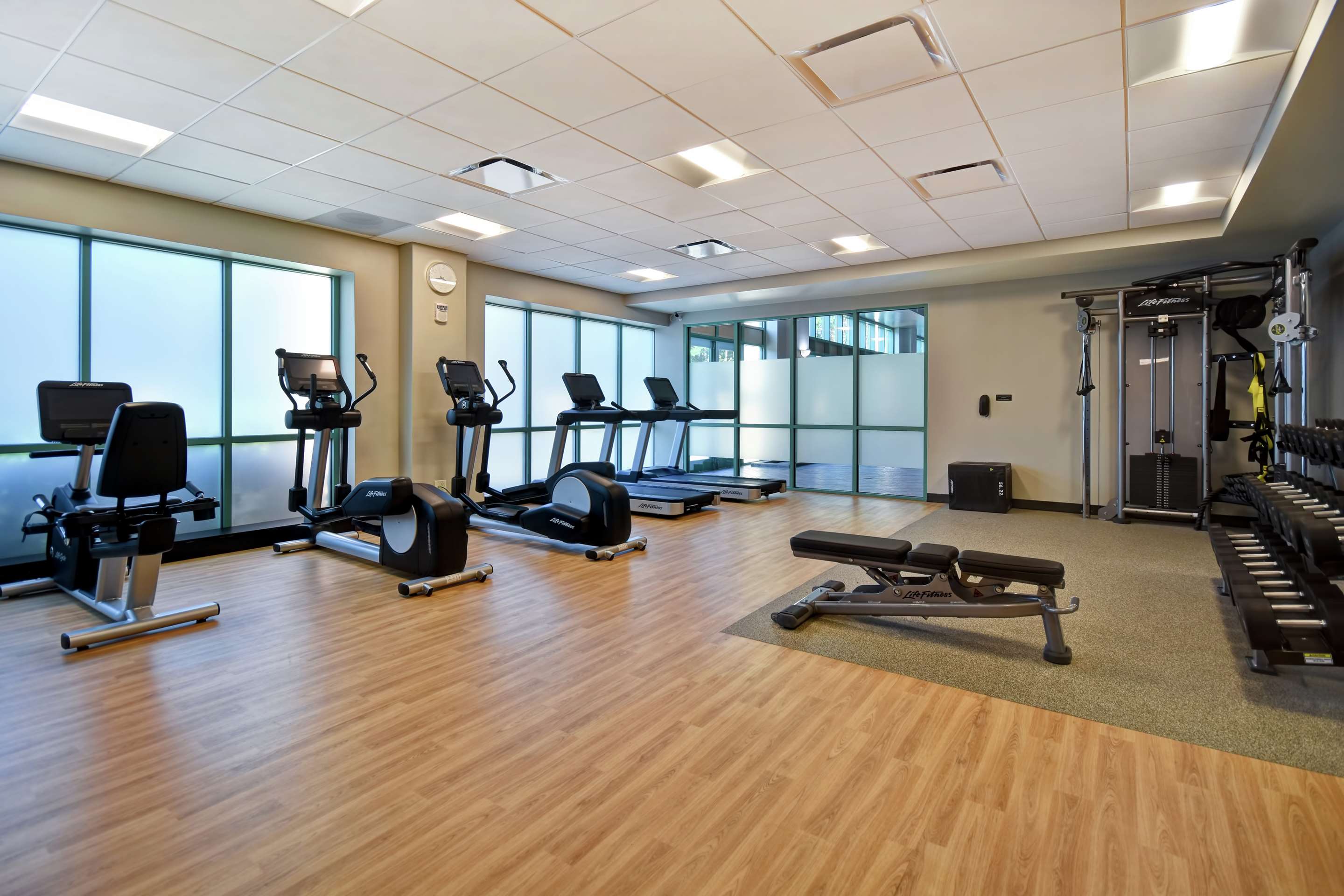 Health club fitness center gym | Embassy Suites by Hilton Raleigh Durham Research Triangle