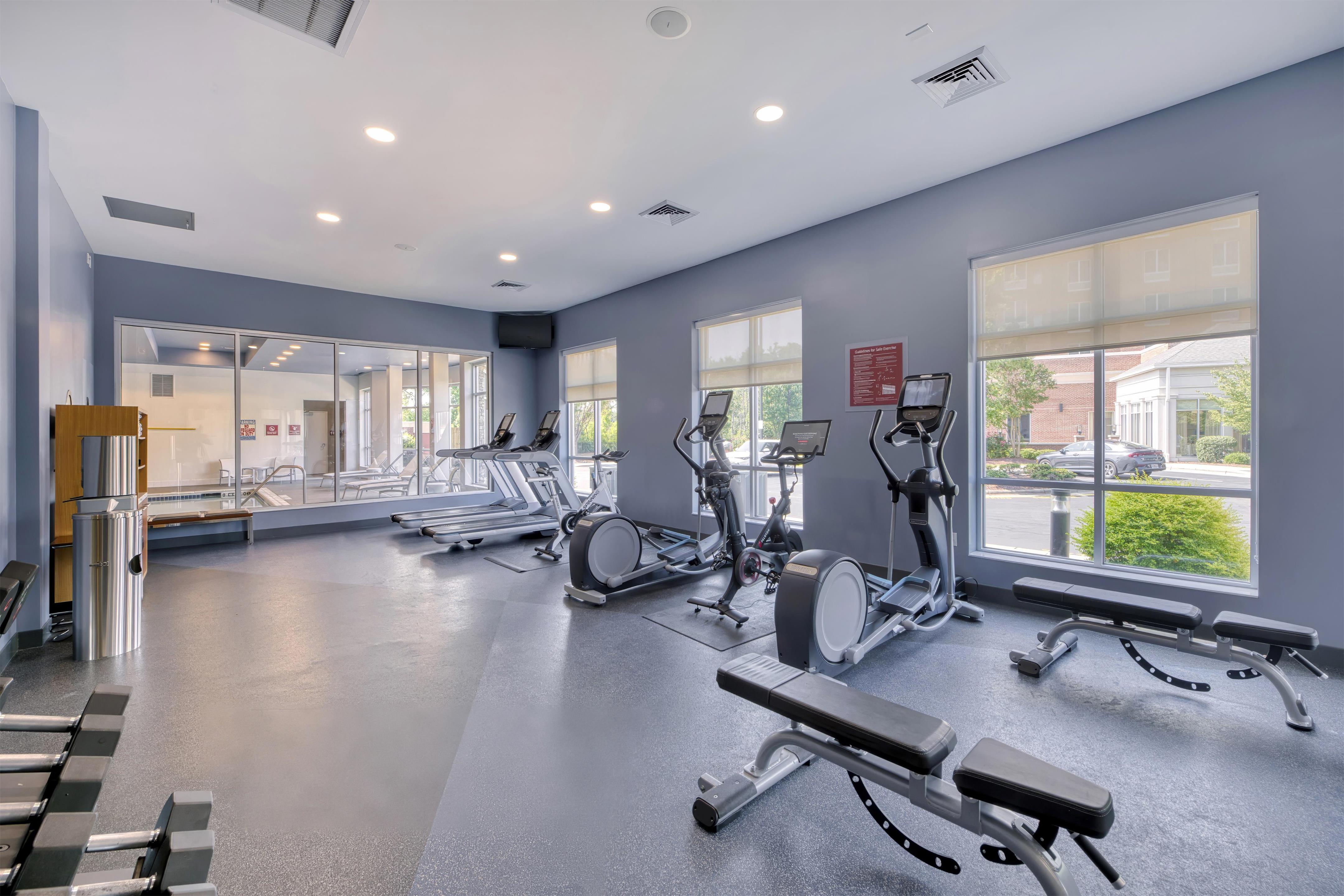 Health club fitness center gym | DoubleTree by Hilton Raleigh - Cary