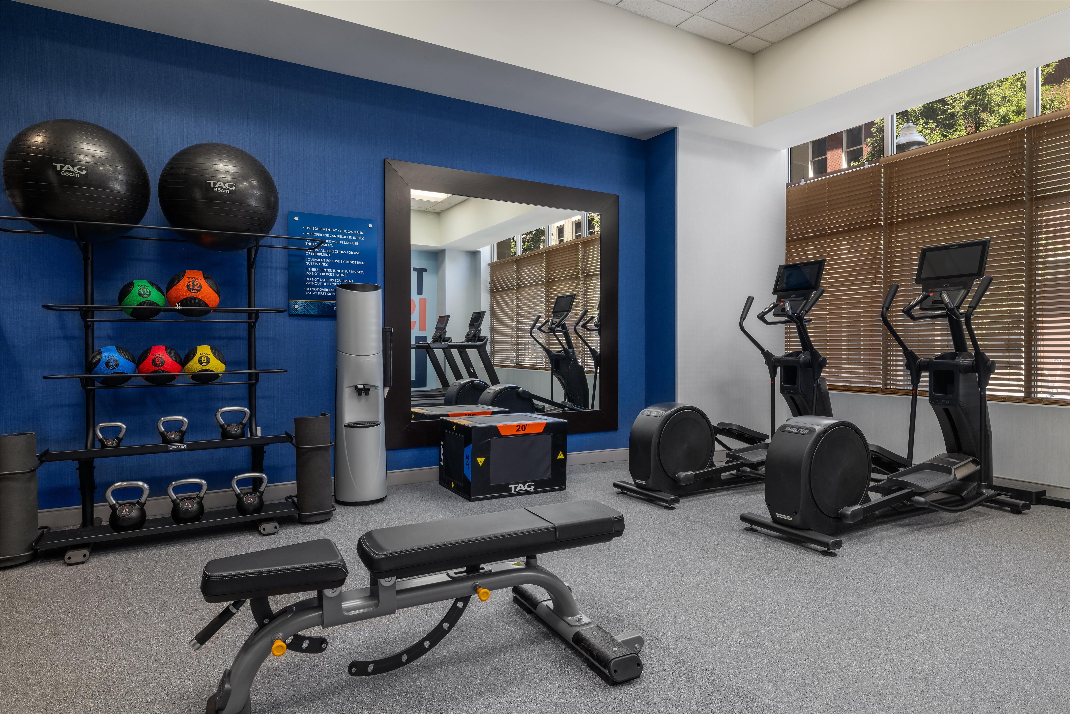 Health club fitness center gym | Hampton Inn & Suites Roanoke-Downtown