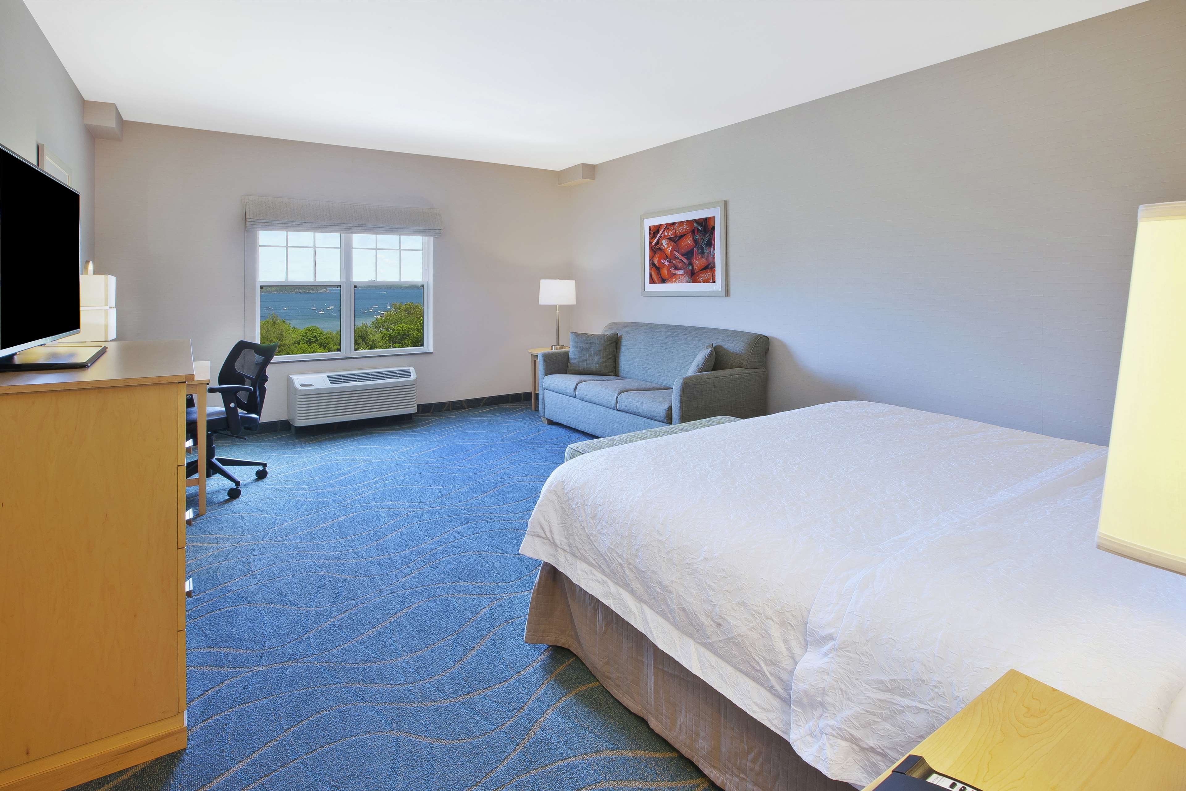 Hampton by Hilton Bar Harbor Room Type - 1 KNG OCNVW SFBD FRIDGE NS