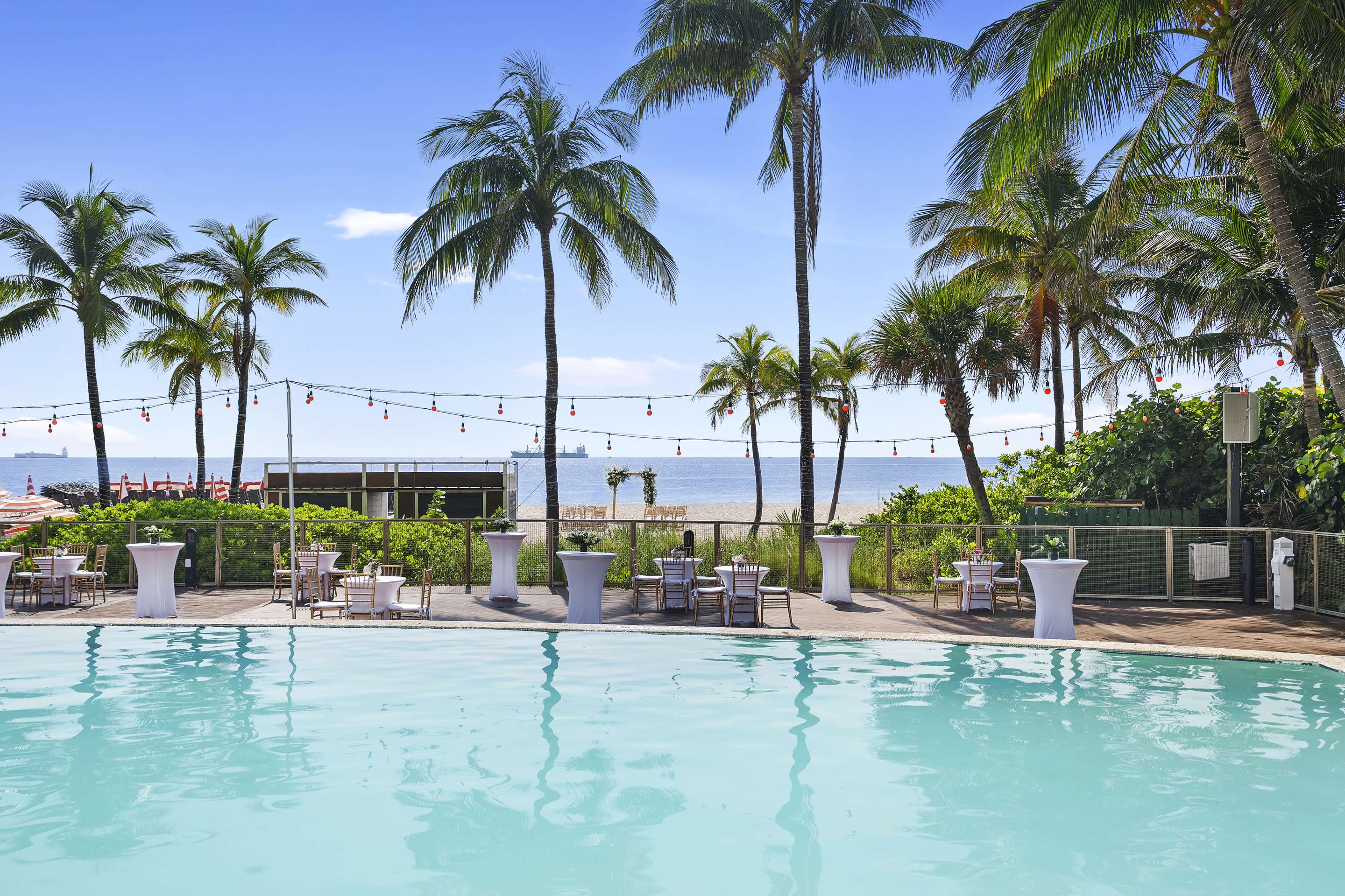 infinity pool deck with ocean and beach views | B Ocean Resort Fort Lauderdale Beach