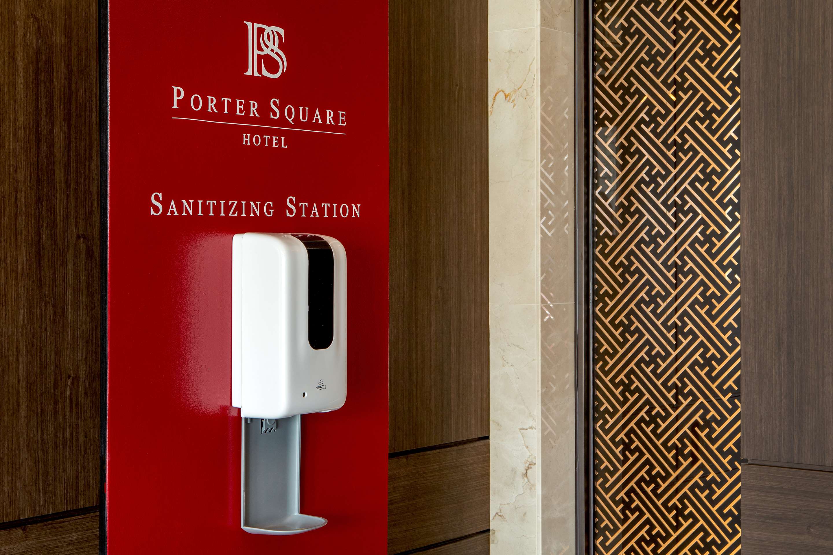 Porter Sq Sanitizing Station | Porter Square Hotel