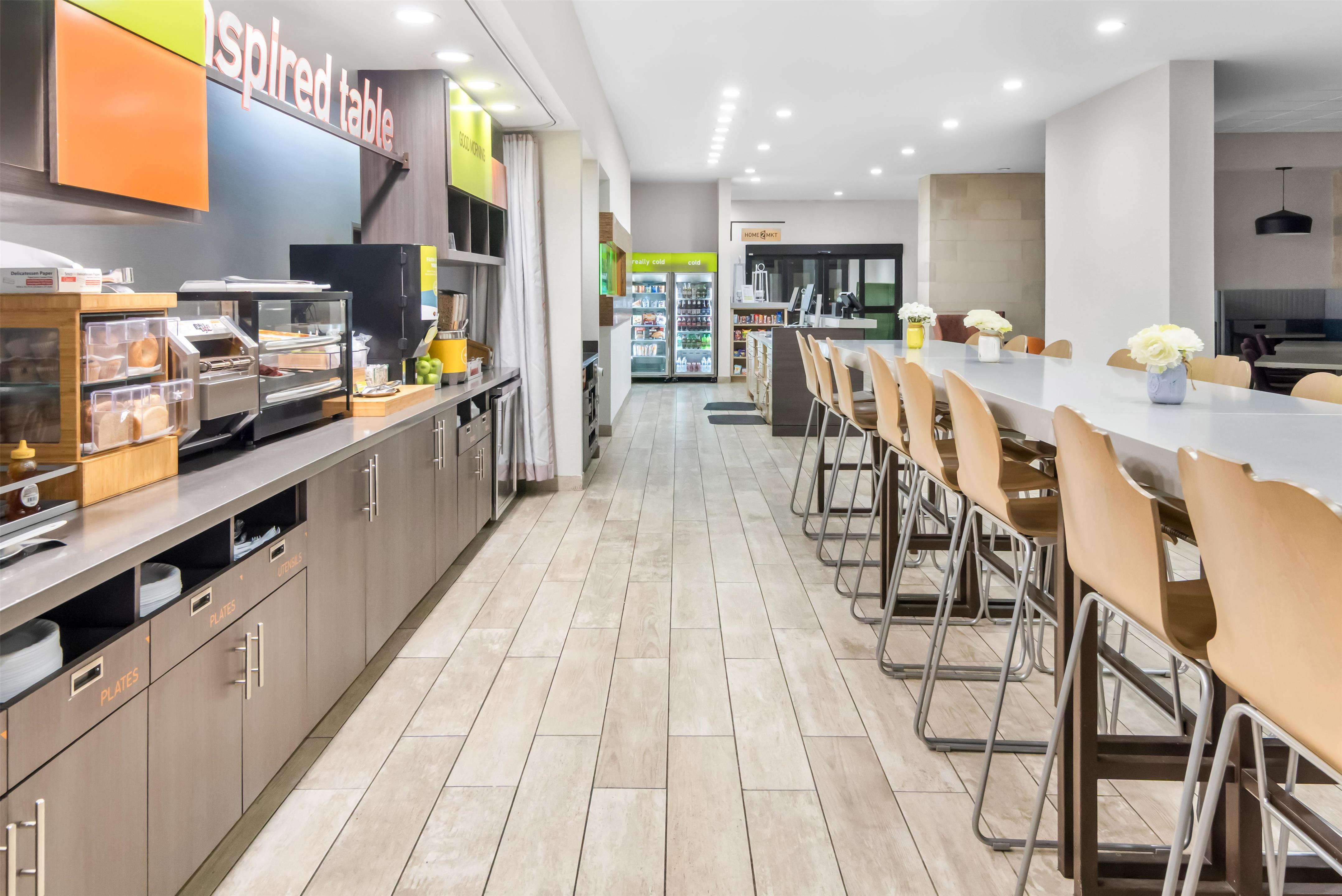 Breakfast Area | Home2 Suites by Hilton Dallas Grand Prairie