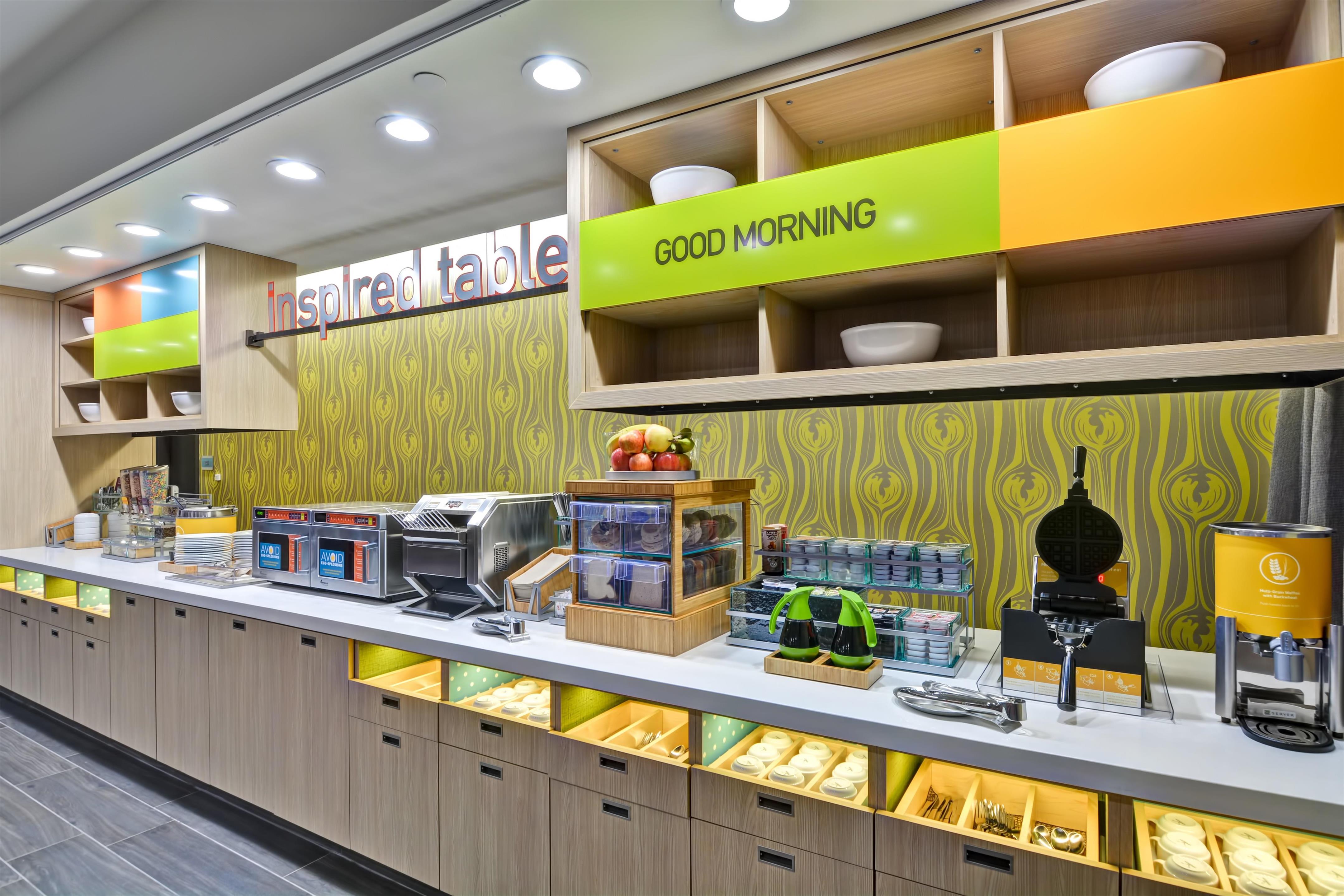 Breakfast Area | Home2 Suites by Hilton OKC Midwest City Tinker AFB