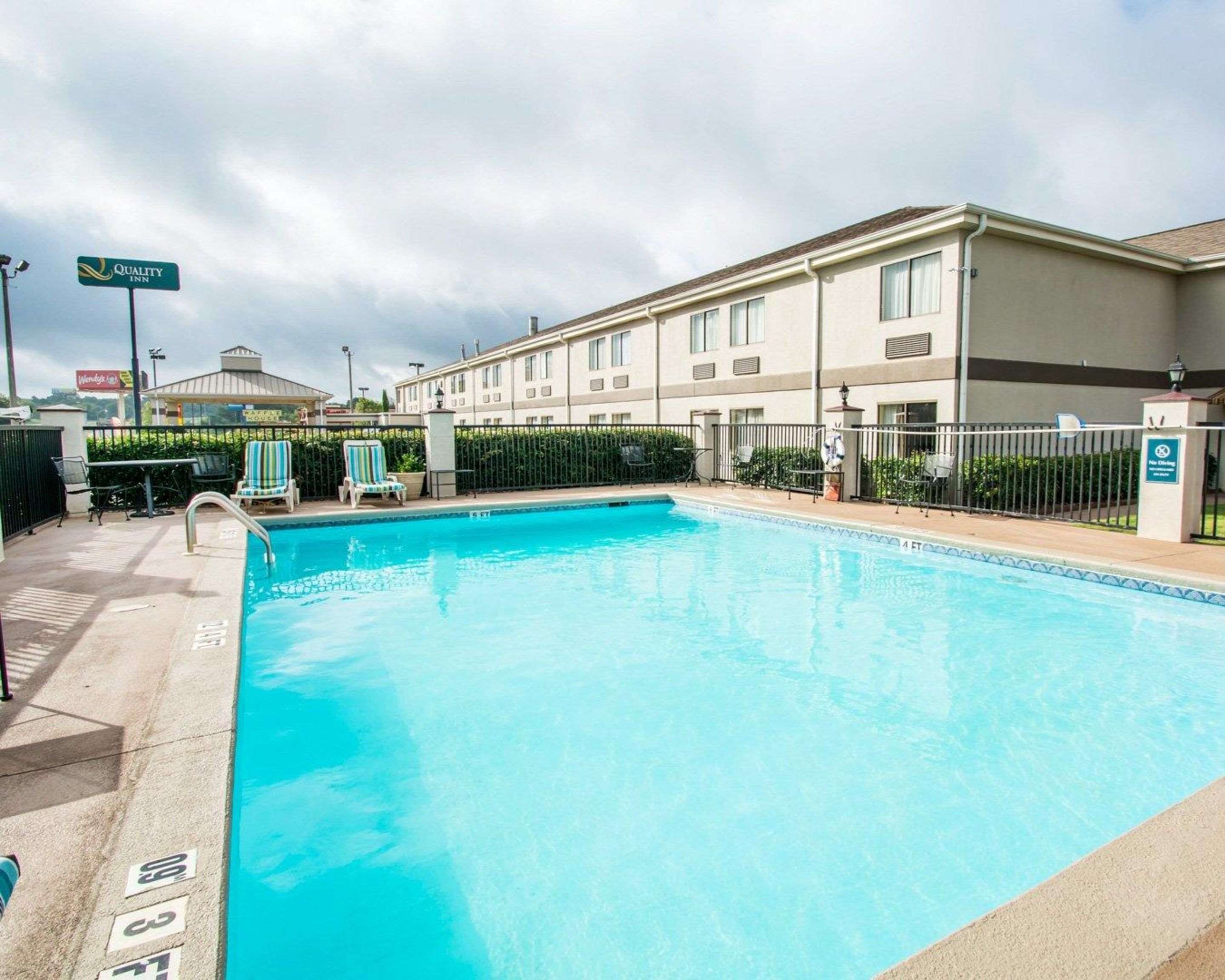 Outdoor pool with sundeck