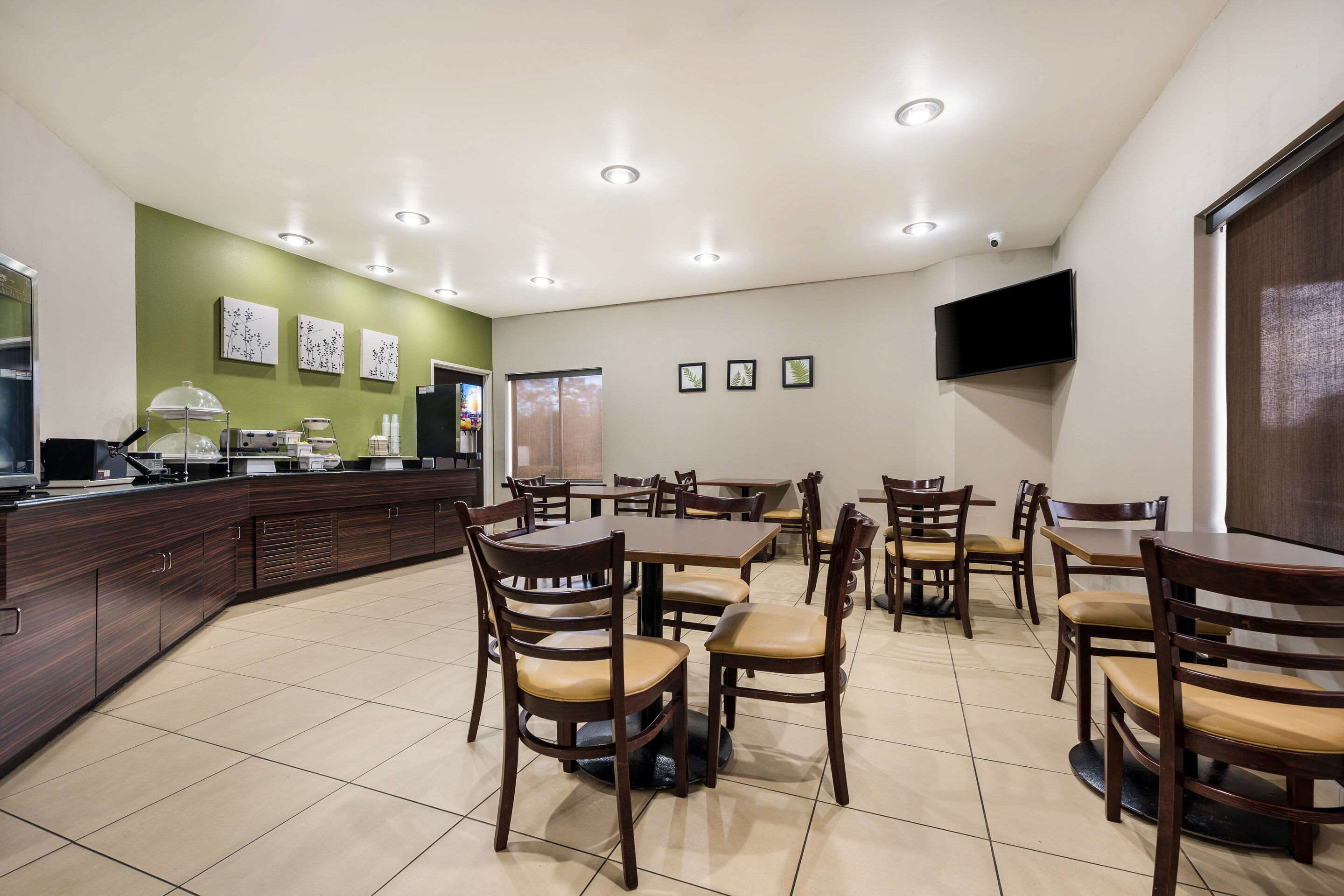 Enjoy breakfast in this seating area