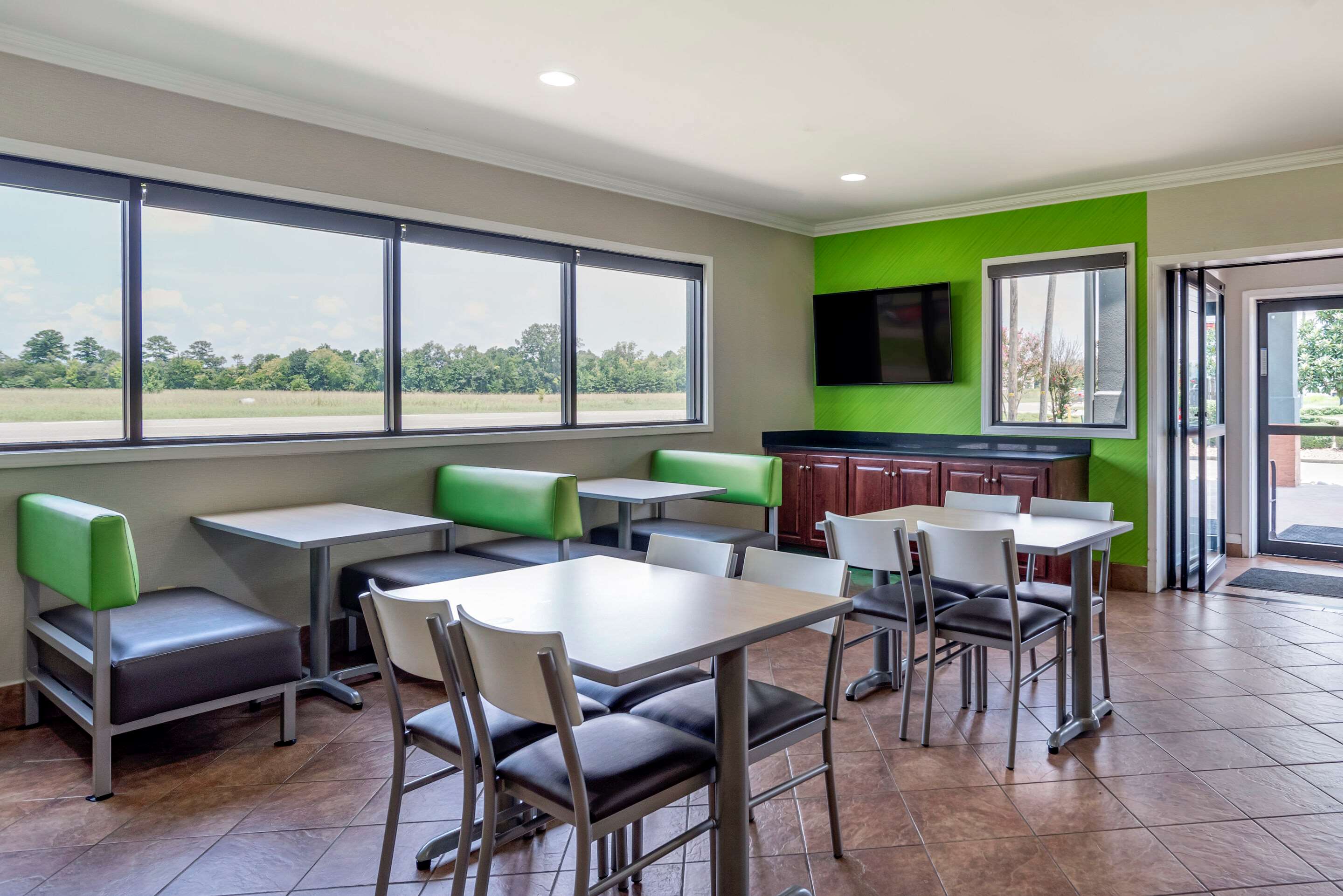 Enjoy breakfast in this seating area