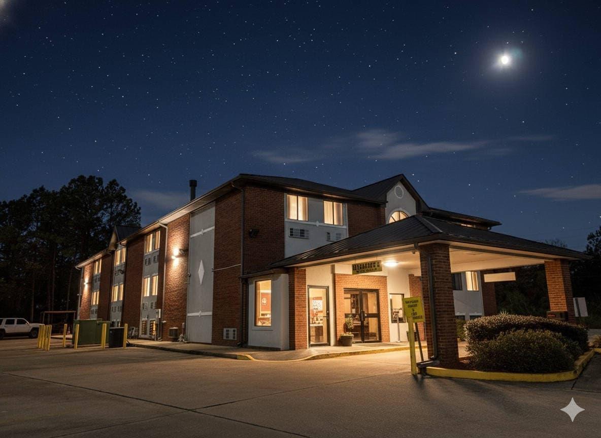 Hotel At Night | Quality Inn Pell City I-20 exit 158