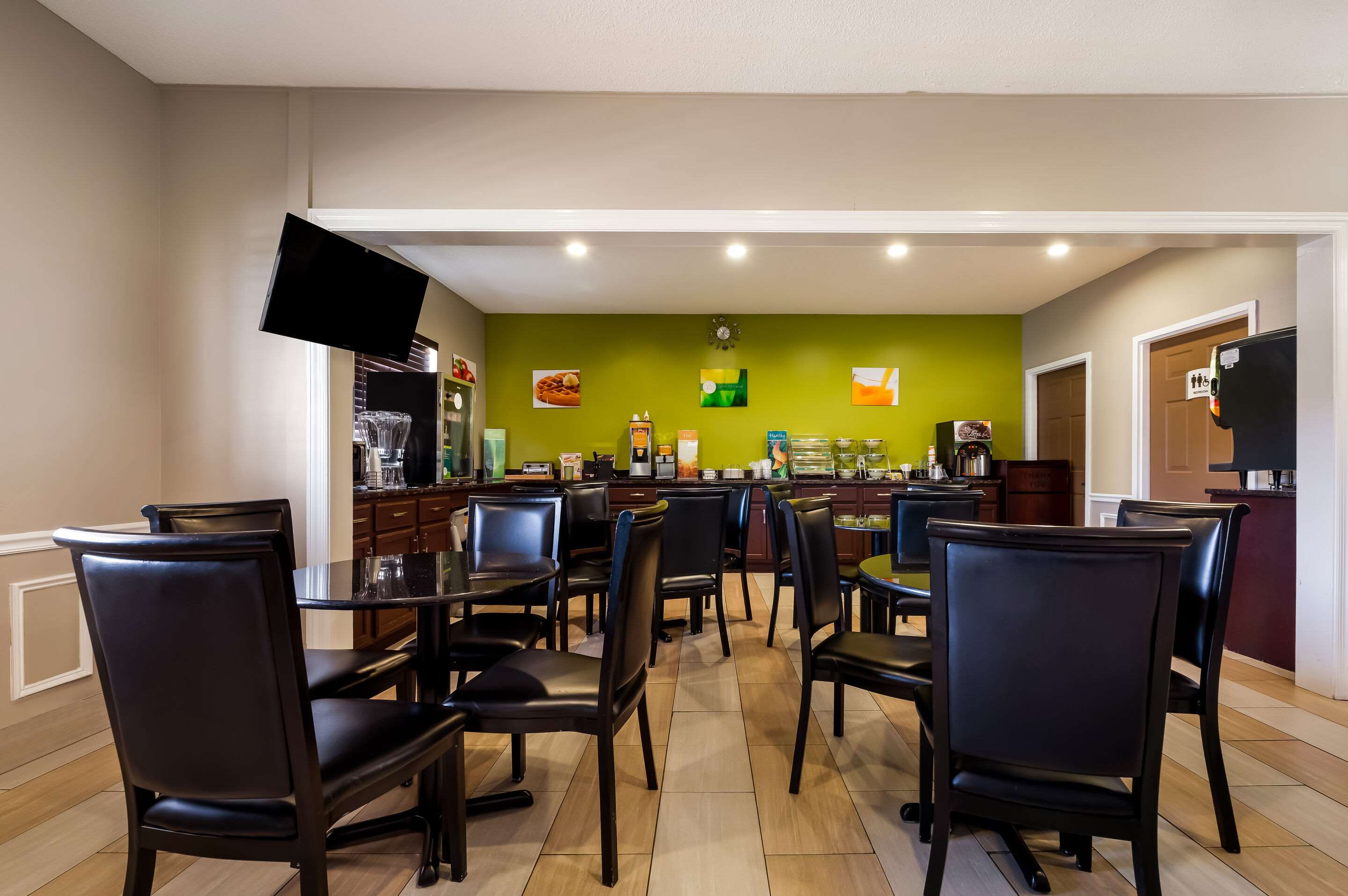 Enjoy breakfast in this seating area